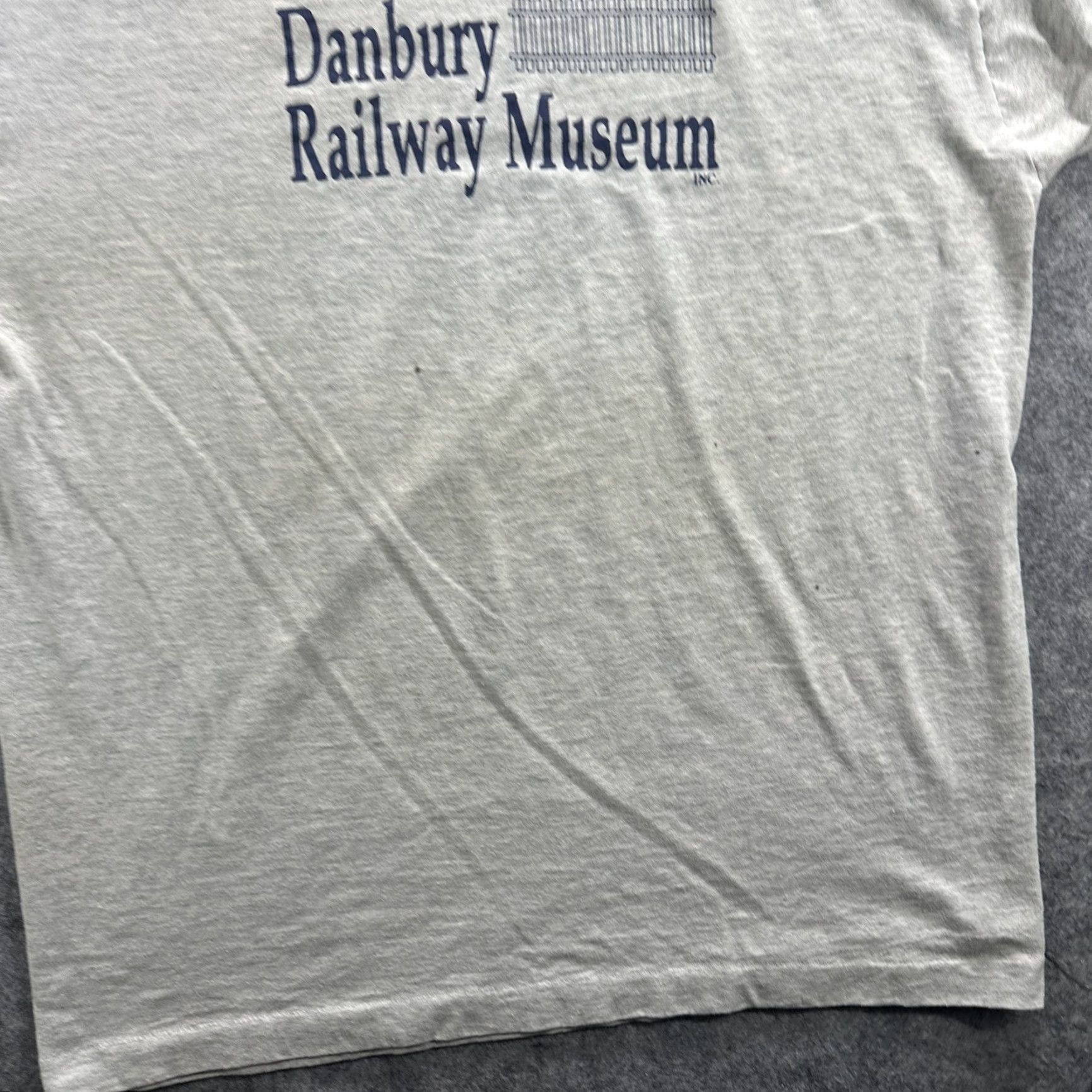 Fruit Of The Loom VINTAGE Danbury Railway Museum Shirt Mens Large Gray Fruit of the Loom Train 90s Size US L / EU 52-54 / 3 - 4 Thumbnail