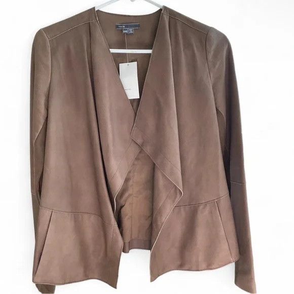 Vince Vince Brown Leather Jacket with Minimalist Design Size XXS / US 00 / IT 34 - 1 Thumbnail