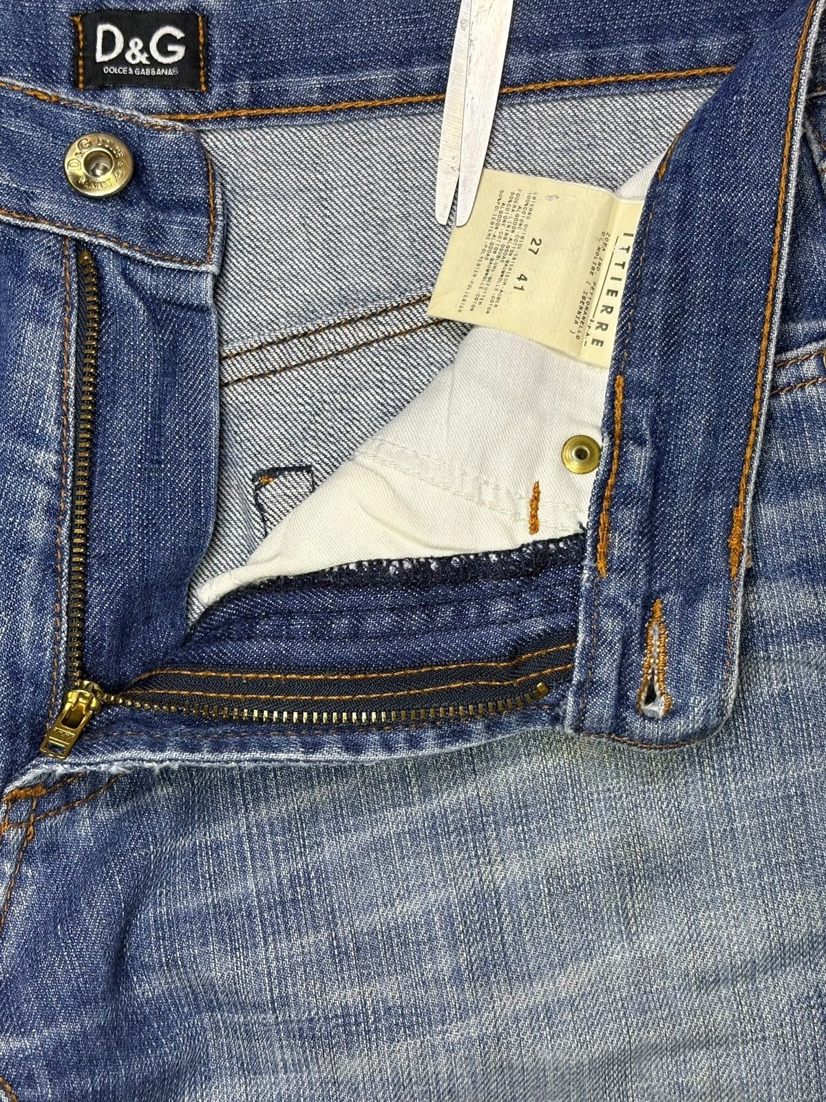 Dolce & Gabbana Vintage Dolce & Gabbana Faded Wash Distressed Flare Jeans Size 29" - 9 Thumbnail
