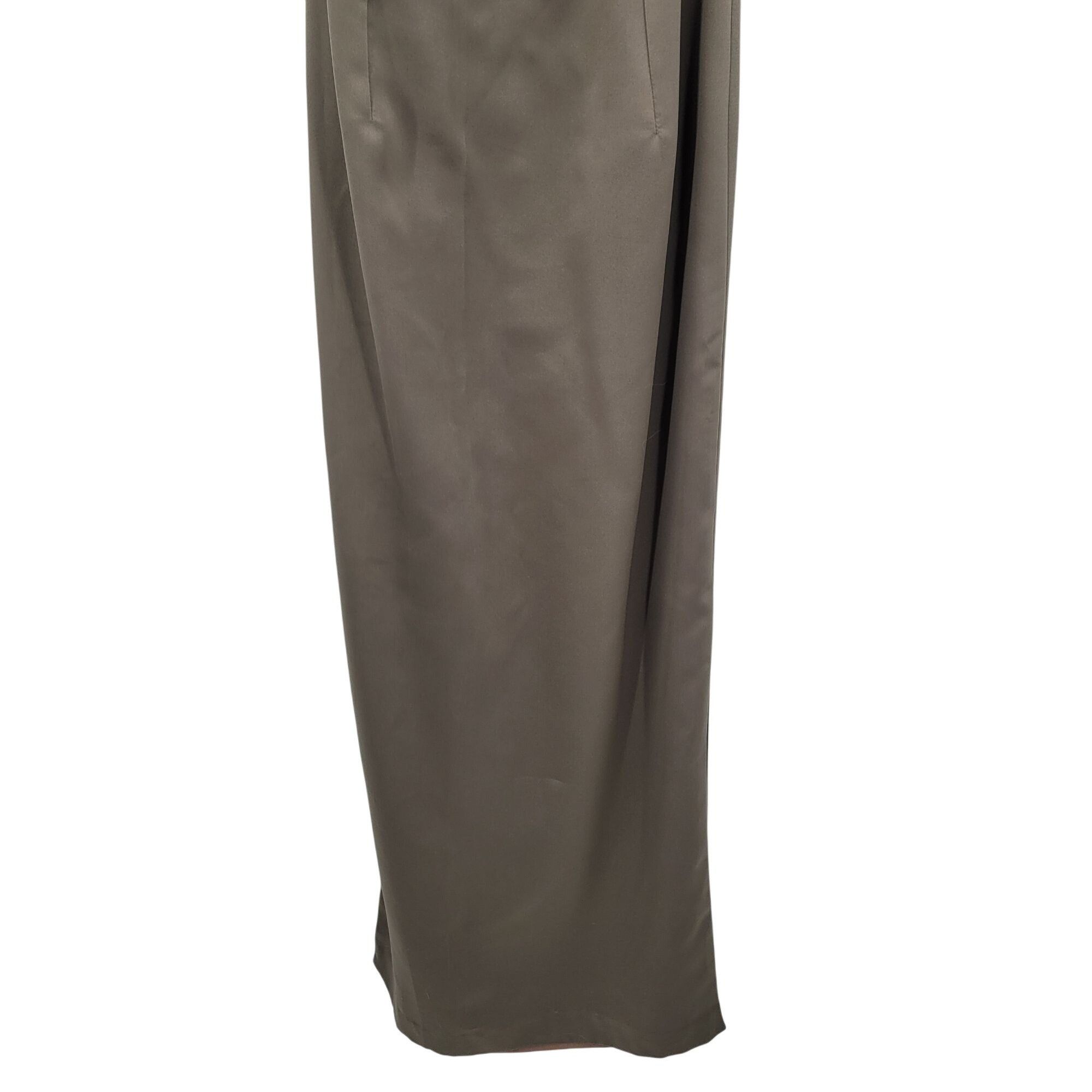 Vintage Vintage Womens Satin Sheath Gown Side Slit Size XS Taupe Neu Size XS / US 0-2 / IT 36-38 - 6 Thumbnail