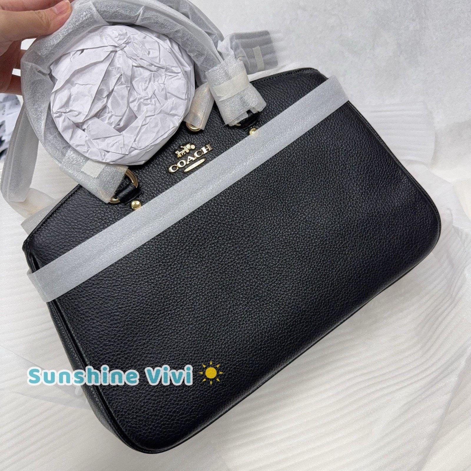 Coach NWT Coach Savannah Leather Carryall Satchel Bag Black CAL56 Size ONE SIZE - 3 Thumbnail
