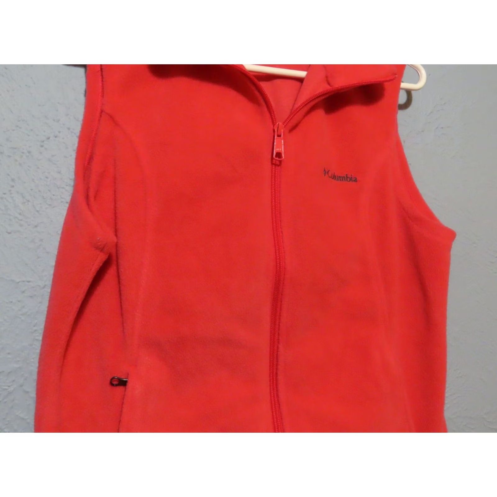 Pinko Columbia Read Fleece Vest Women's Medium Pink Sleeveless Full Zip Mid-Length Solid Logo Embroidered Size M / US 6-8 / IT 42-44 - 2 Thumbnail