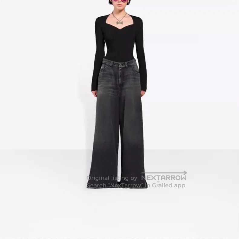 Balenciaga Balenciaga Wide-Leg Washed Denim Pants Size US 29 - 3 Thumbnail