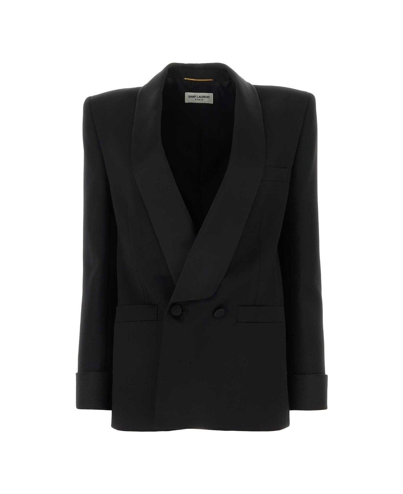 Saint Laurent Paris o1bcso1str1124 Veste Tailleur Laine in Black Size L / US 10 / IT 46 - 1 Thumbnail