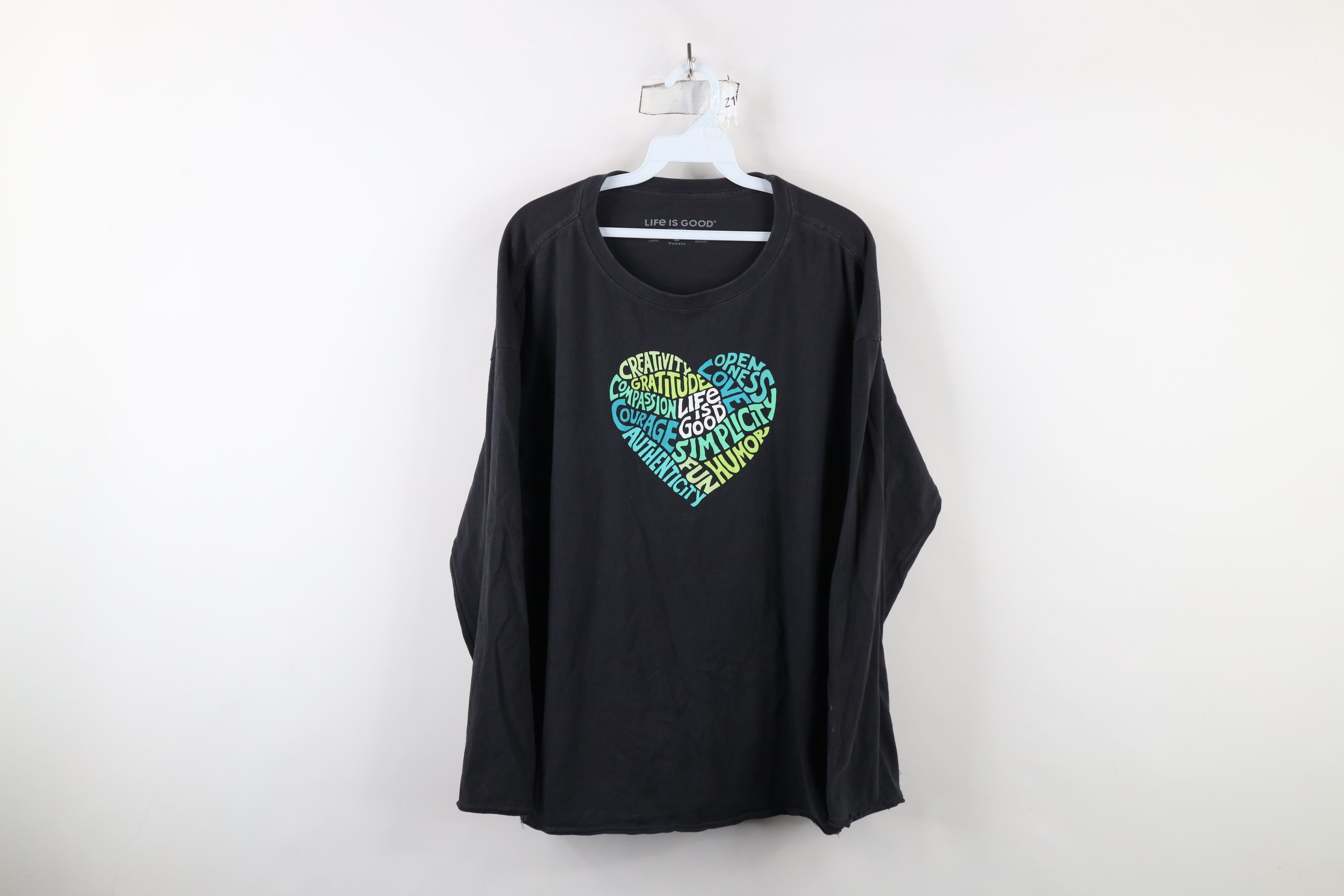 Life is Good × Vintage Life Is Good Heart Marled Long Sleeve T-Shirt Crusher Size L / US 10 / IT 46 - 1 Thumbnail