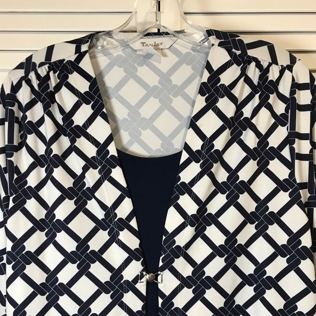 Other Tan Jay Geometric V-neck Long Sleeve Tunic Blouse L Size L / US 10 / IT 46 - 5 Thumbnail