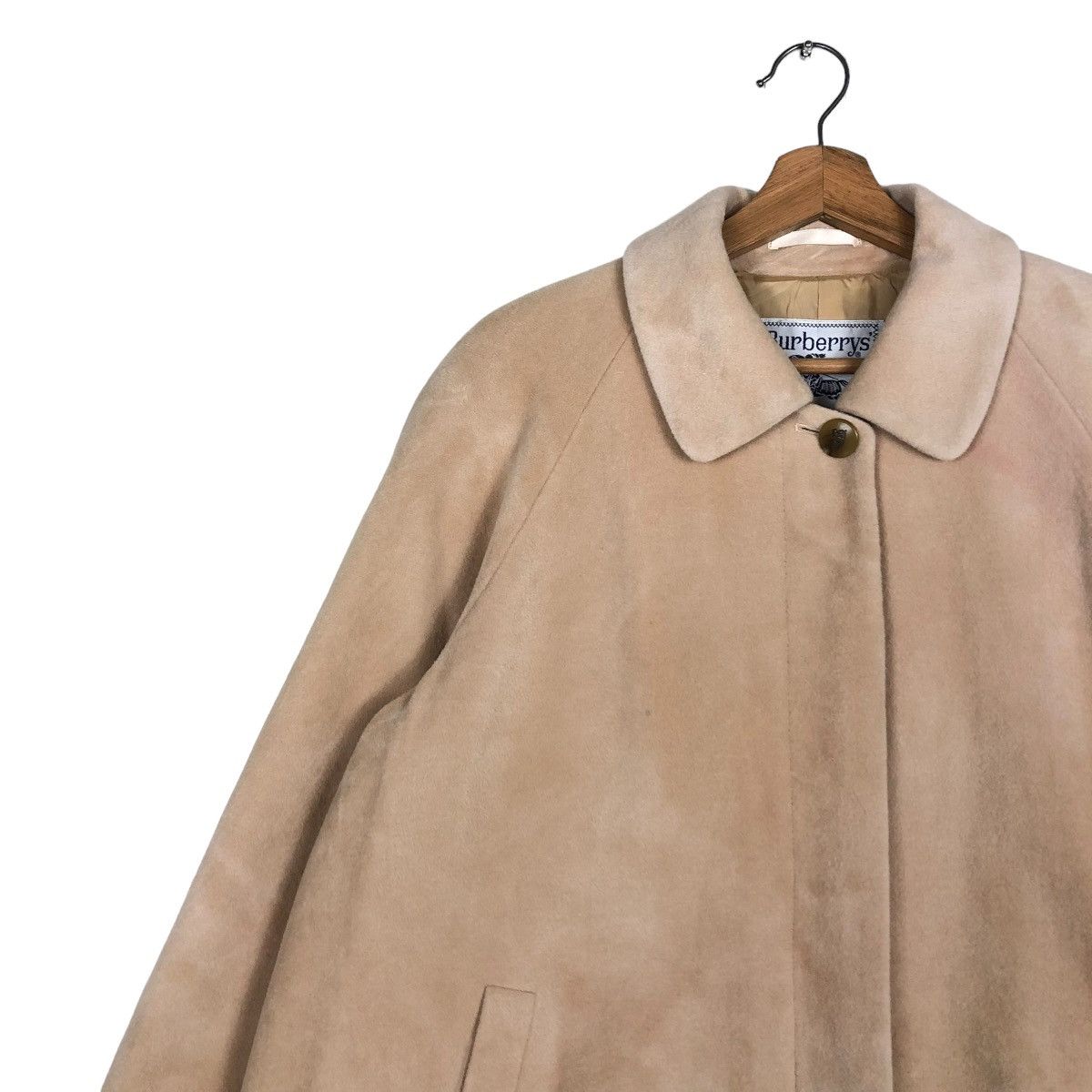 Burberry 🔥VINTAGE LONG WOOL FLY COATS JACKET BURBERRYS HERRINGBONE Size US M / EU 48-50 / 2 - 7 Thumbnail