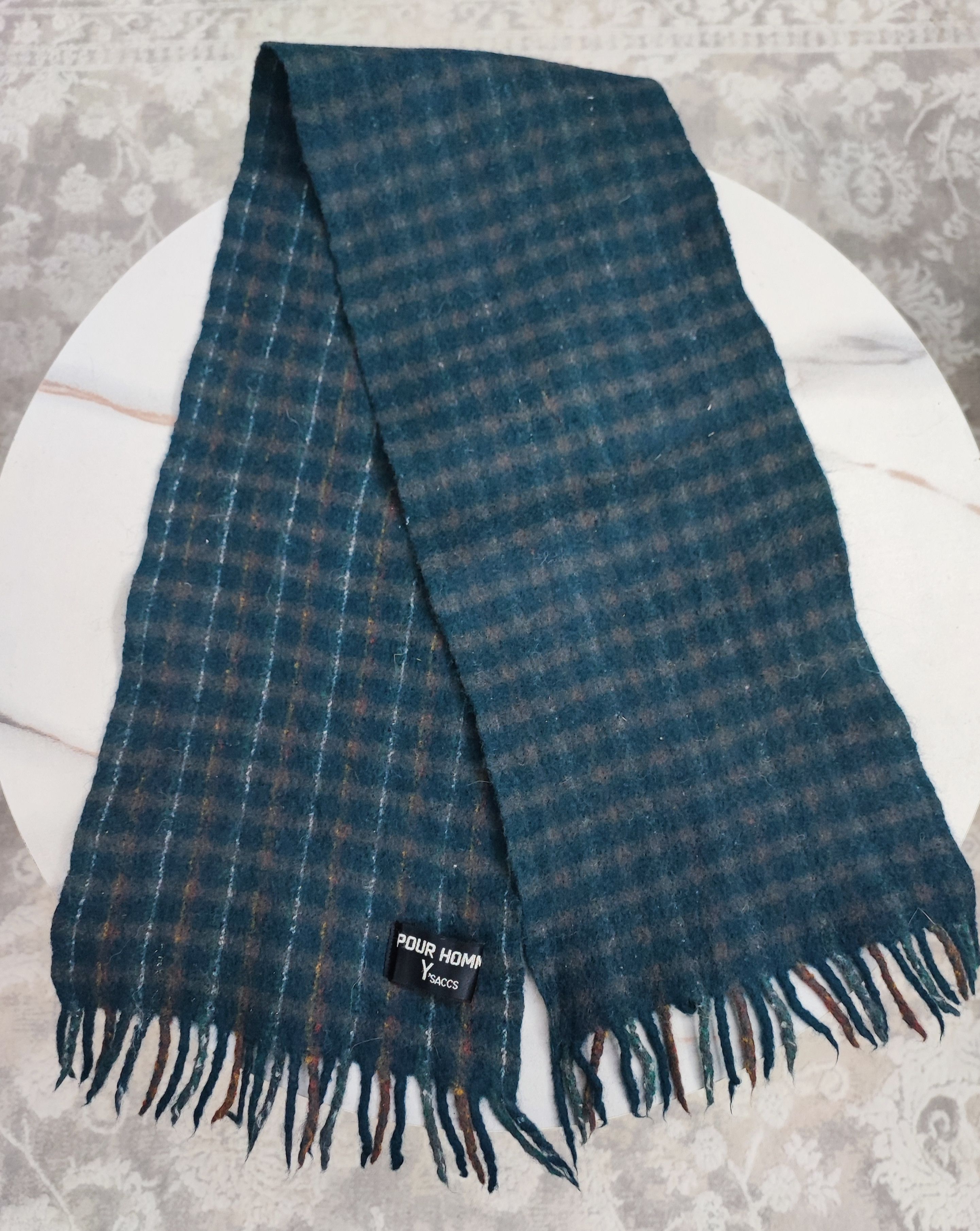 Yohji Yamamoto Vintage Pour Homme Y's by Yohji Yamamoto Muffler Scarf Wool Size ONE SIZE - 3 Thumbnail