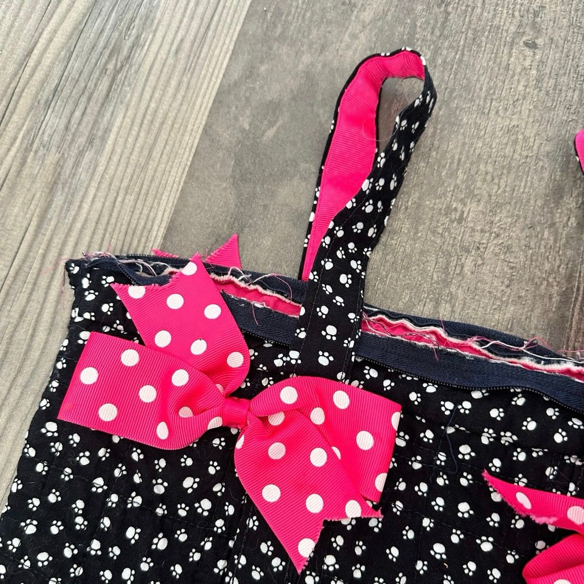 Handmade black hot pink handmade pawprint mini handbag Size ONE SIZE - 2 Thumbnail