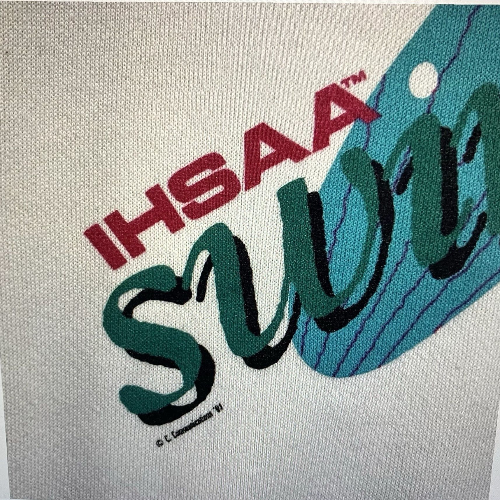 Hanes VINTAGE 90s IHSAA Swimming State Finals Crewneck Sweatshirt Mens XL White Hanes Logo Graphic Print Retro Sports Size US XL / EU 56 / 4 - 4 Thumbnail