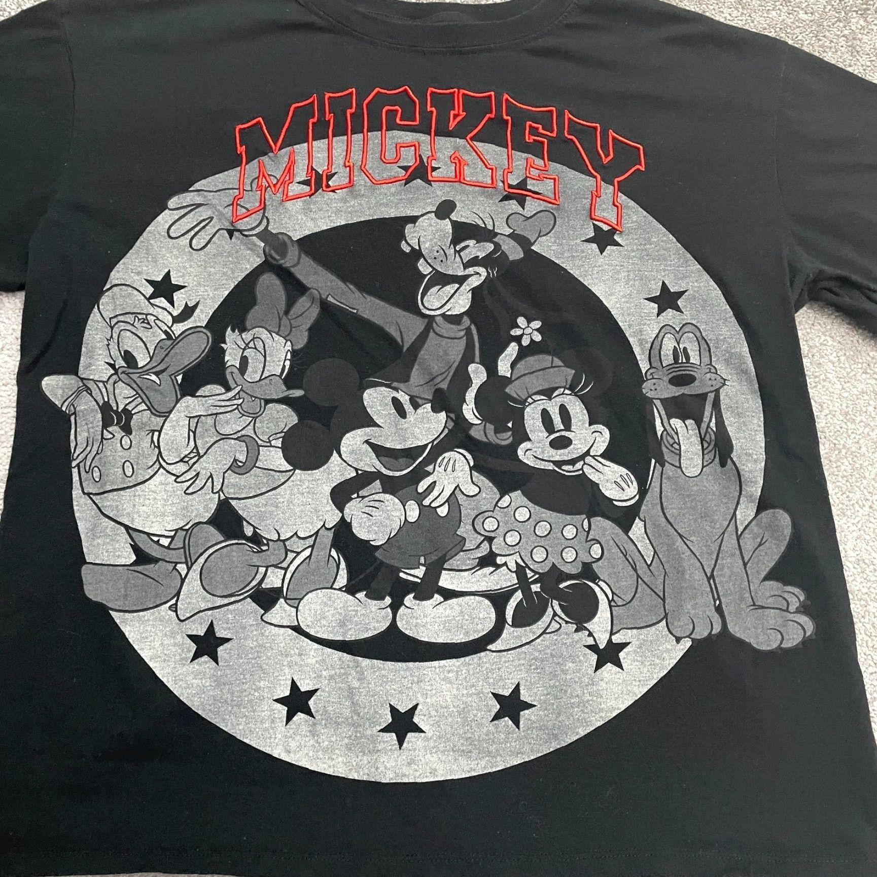 Disney Disney Mickey Mouse Embroidered Graphic T-Shirt Womens XL Black Crew Neck Tee Size XL / US 12-14 / IT 48-50 - 3 Thumbnail