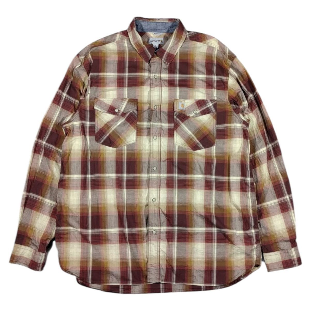 Carhartt × Vintage 2000s Carhartt Plaid Snap Button Longsleeve Shirt Size US XL / EU 56 / 4 - 1 Thumbnail