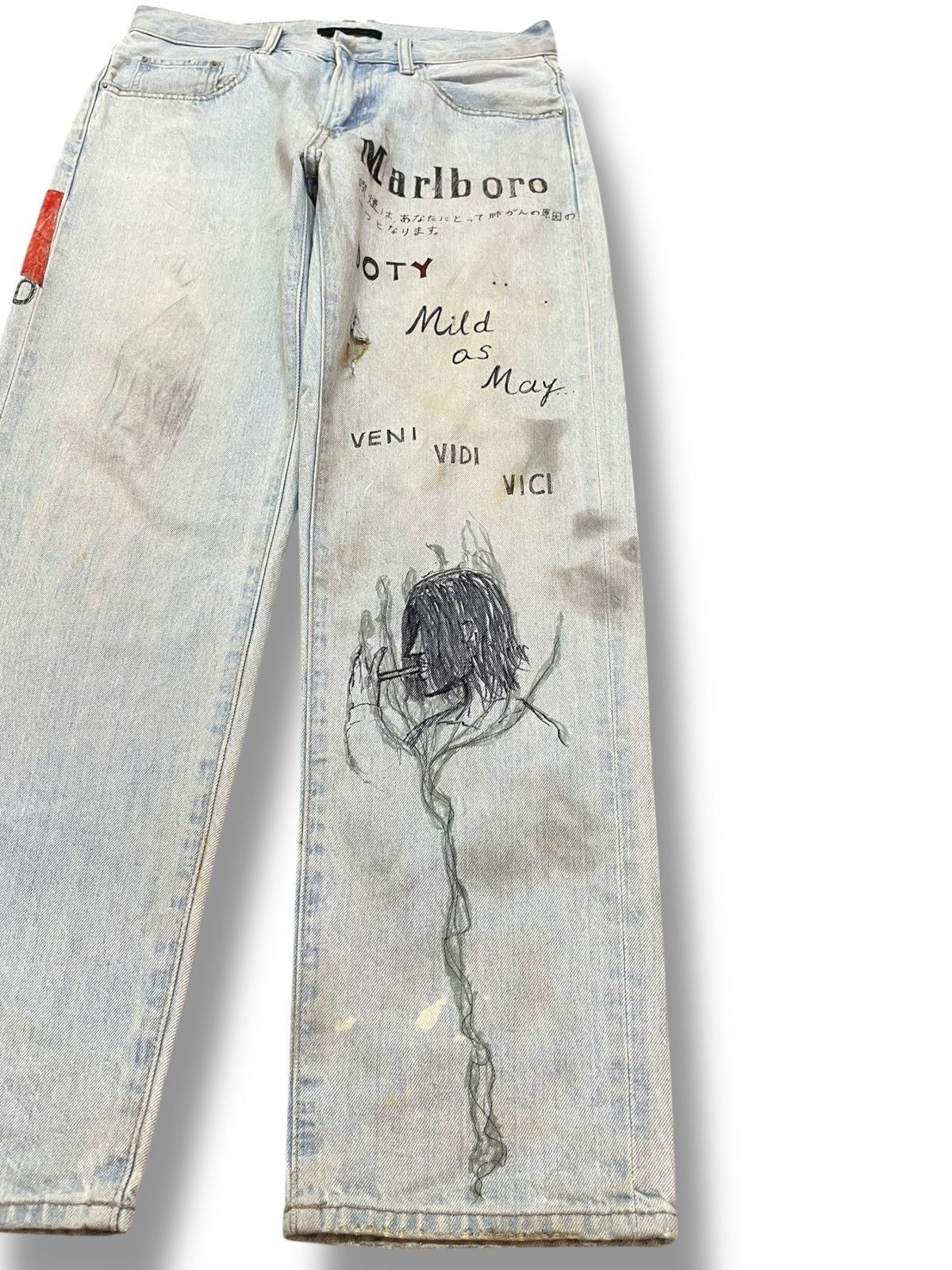 Uniqlo Vintage Uniqlo Sketch Artwork Denim Size US 31 - 4 Thumbnail