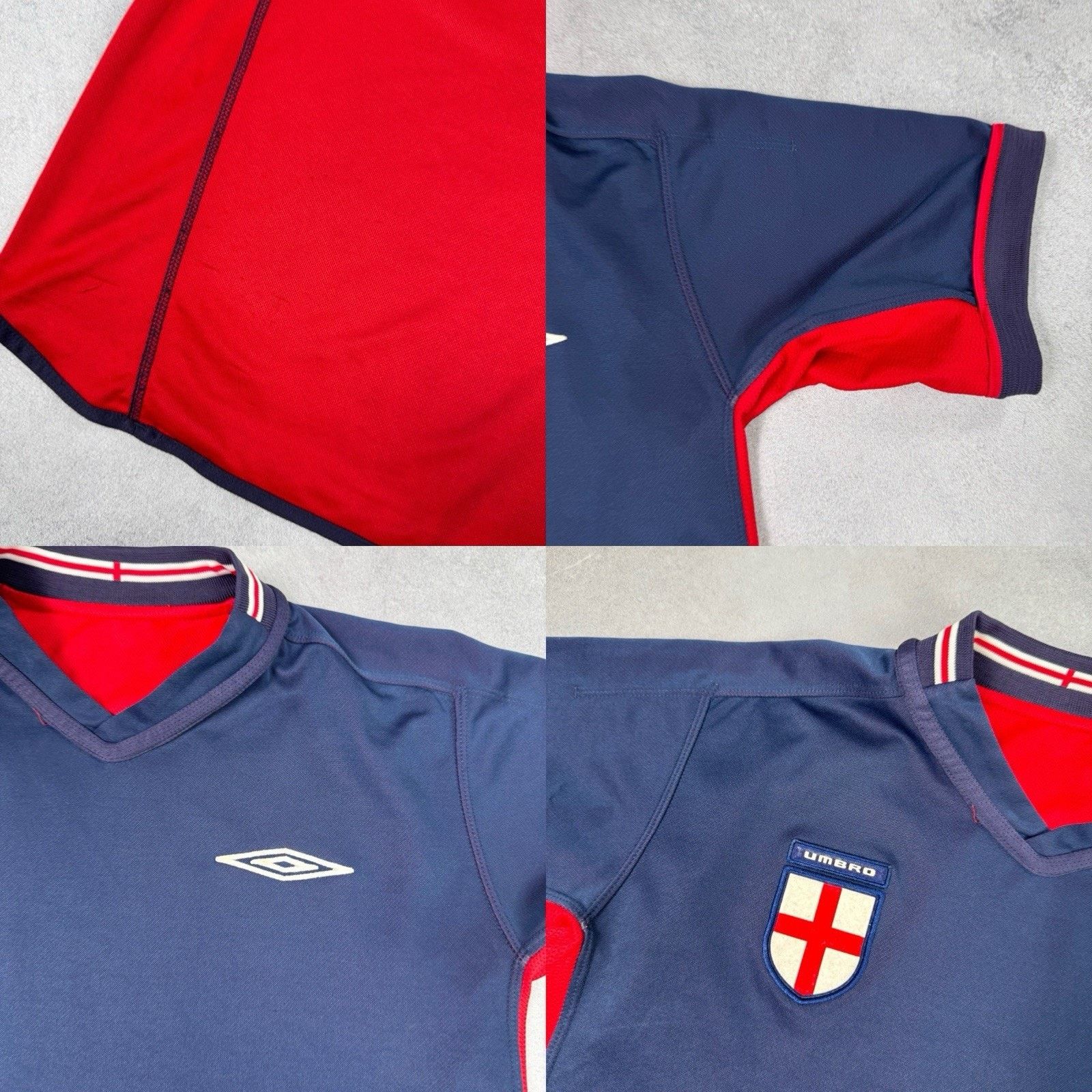 Umbro England Away football 2002 - 2004 Jersey Double Sided Umbro Size US S / EU 44-46 / 1 - 20 Thumbnail