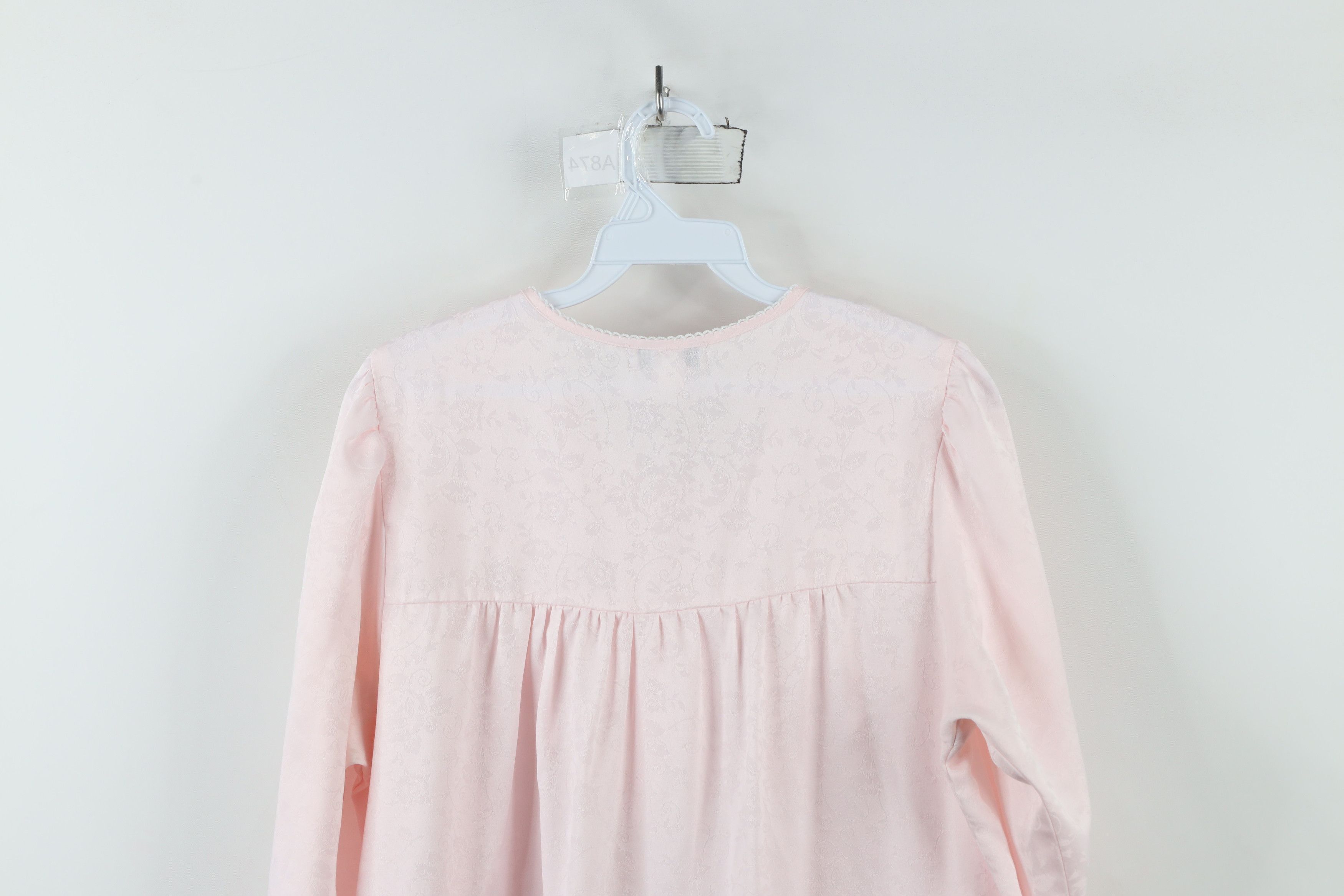 Vintage Vintage 90s Miss Elaine Lace Long Sleeve Night Gown Pink Size S / US 4 / IT 40 - 13 Thumbnail