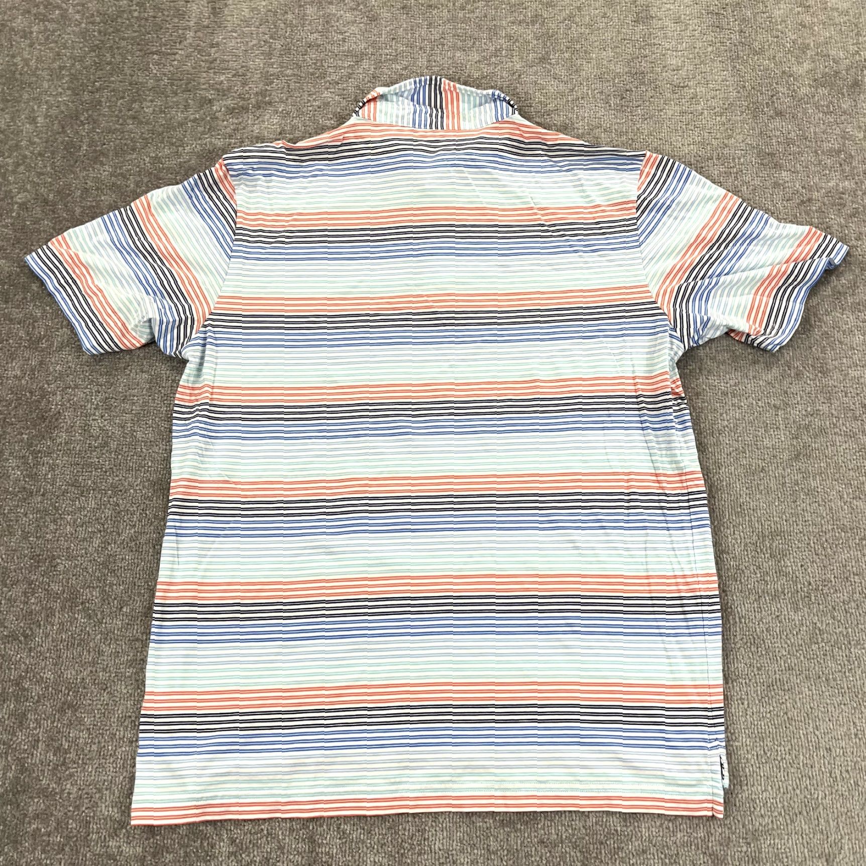 Peter Millar PETER MILLAR Polo Shirt Men Large Multicolor Striped Blue White Pima Cotton Golf Shirt Size US L / EU 52-54 / 3 - 6 Thumbnail