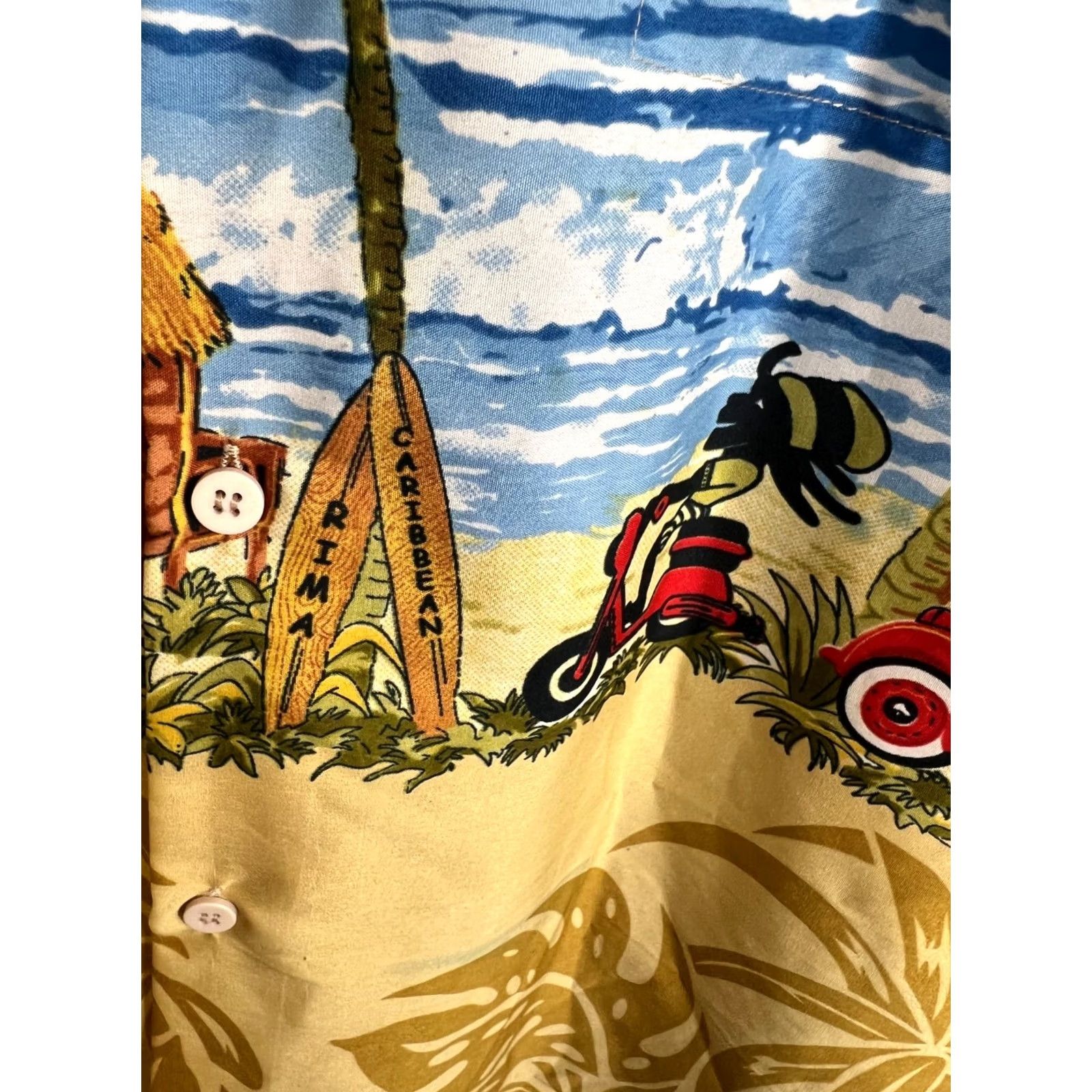 Erima VINTAGE Rima Hawaiian Shirt Men XL Woody Surfing Palm Tree Tiki Caribbean Beach Wear S/S Size US XL / EU 56 / 4 - 4 Thumbnail