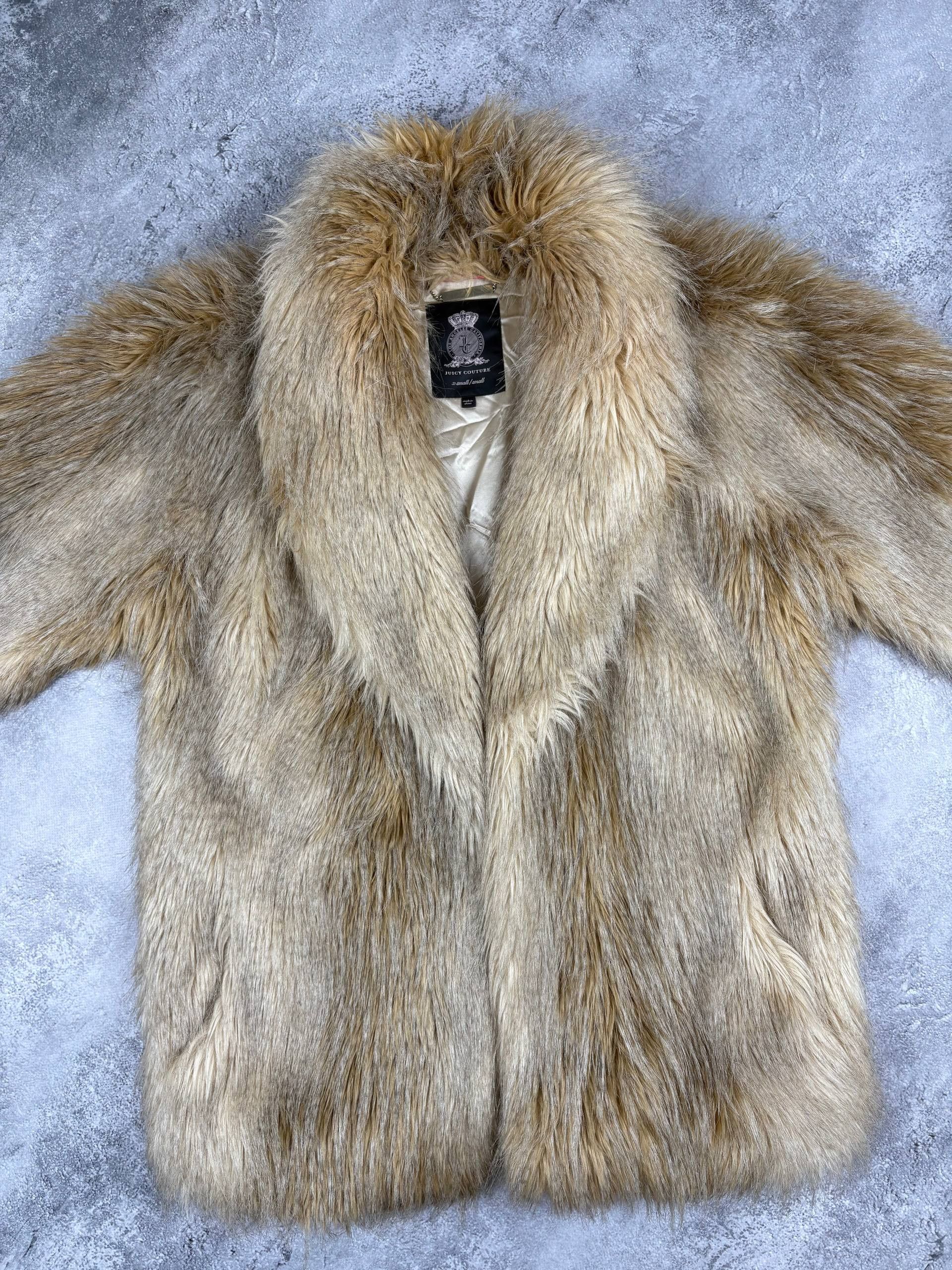 Juicy Couture Juicy Couture Faux fur coat vintage jacket Tan Shaggy Plush Size M / US 6-8 / IT 42-44 - 2 Thumbnail