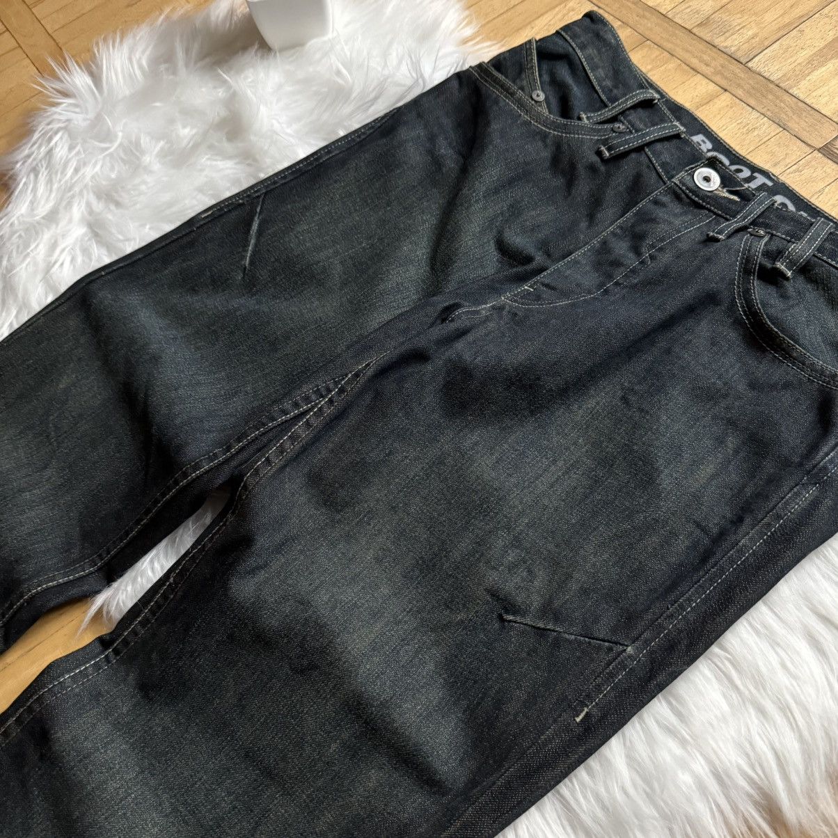 If Six Was Nine 📌 Vintage Red Herring Y2K Distressed Bootcut Washed LGB Jean Size US 32 / EU 48 - 9 Thumbnail