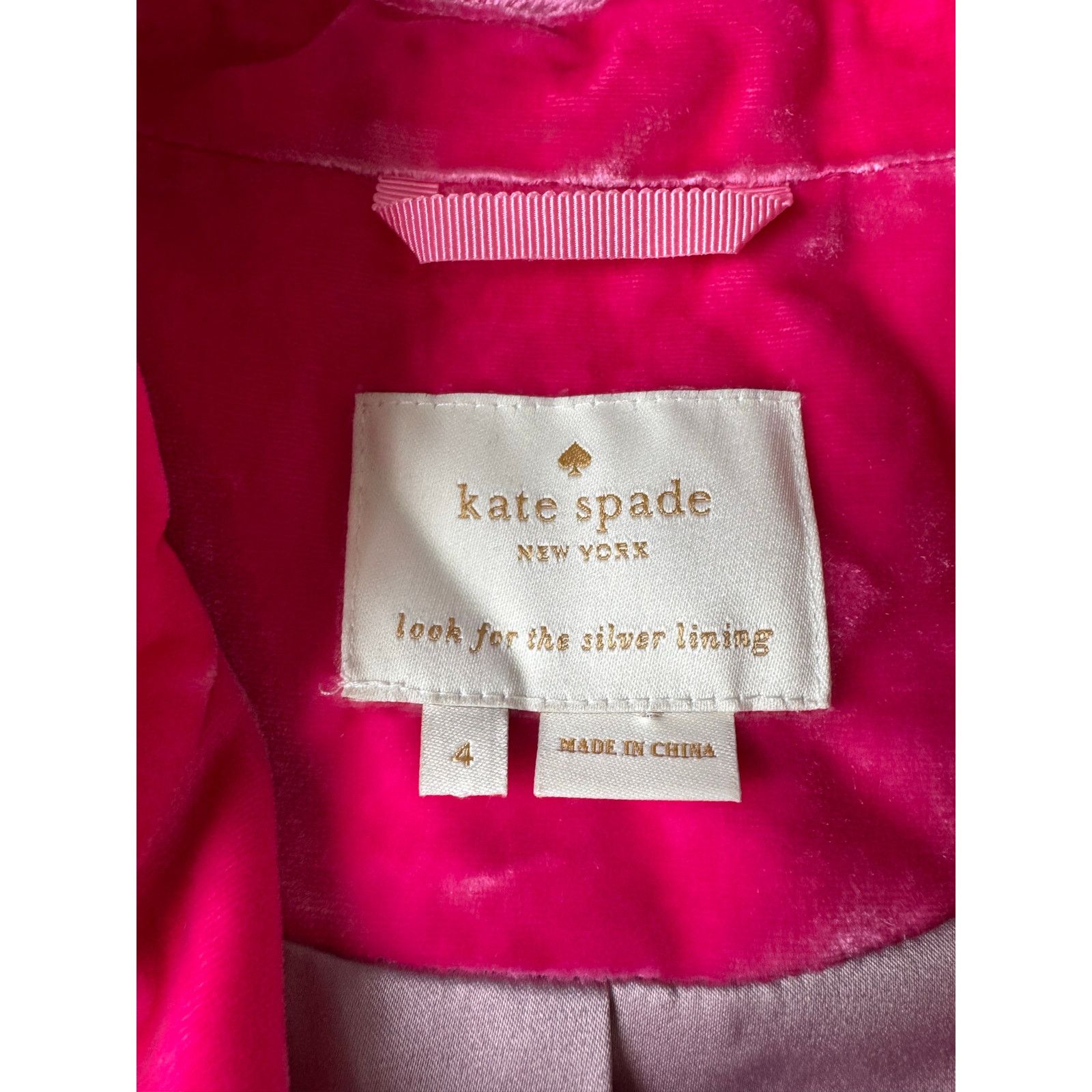 Kate Spade Kate Spade Pink Velvet Blazer open front barbiecore small Size S / US 4 / IT 40 - 11 Thumbnail