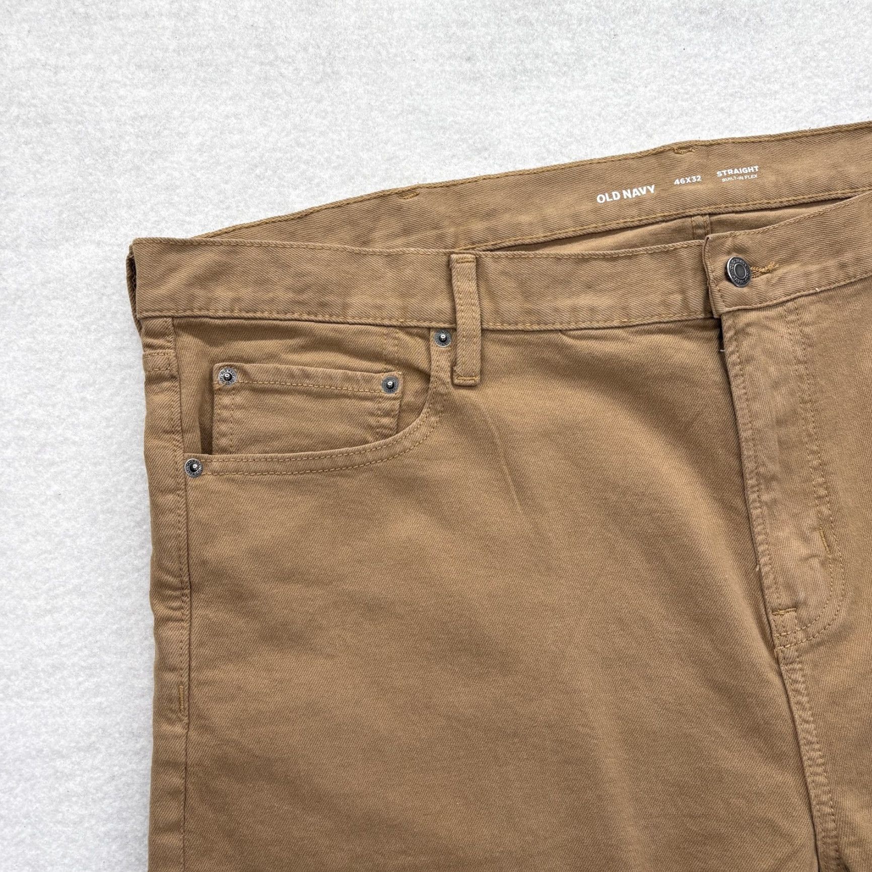 Old Navy Old Navy Built-In Flex Pants Mens 46x32 Brown Straight Stretch 5-Pocket Casual Size US 30 / EU 46 - 2 Thumbnail