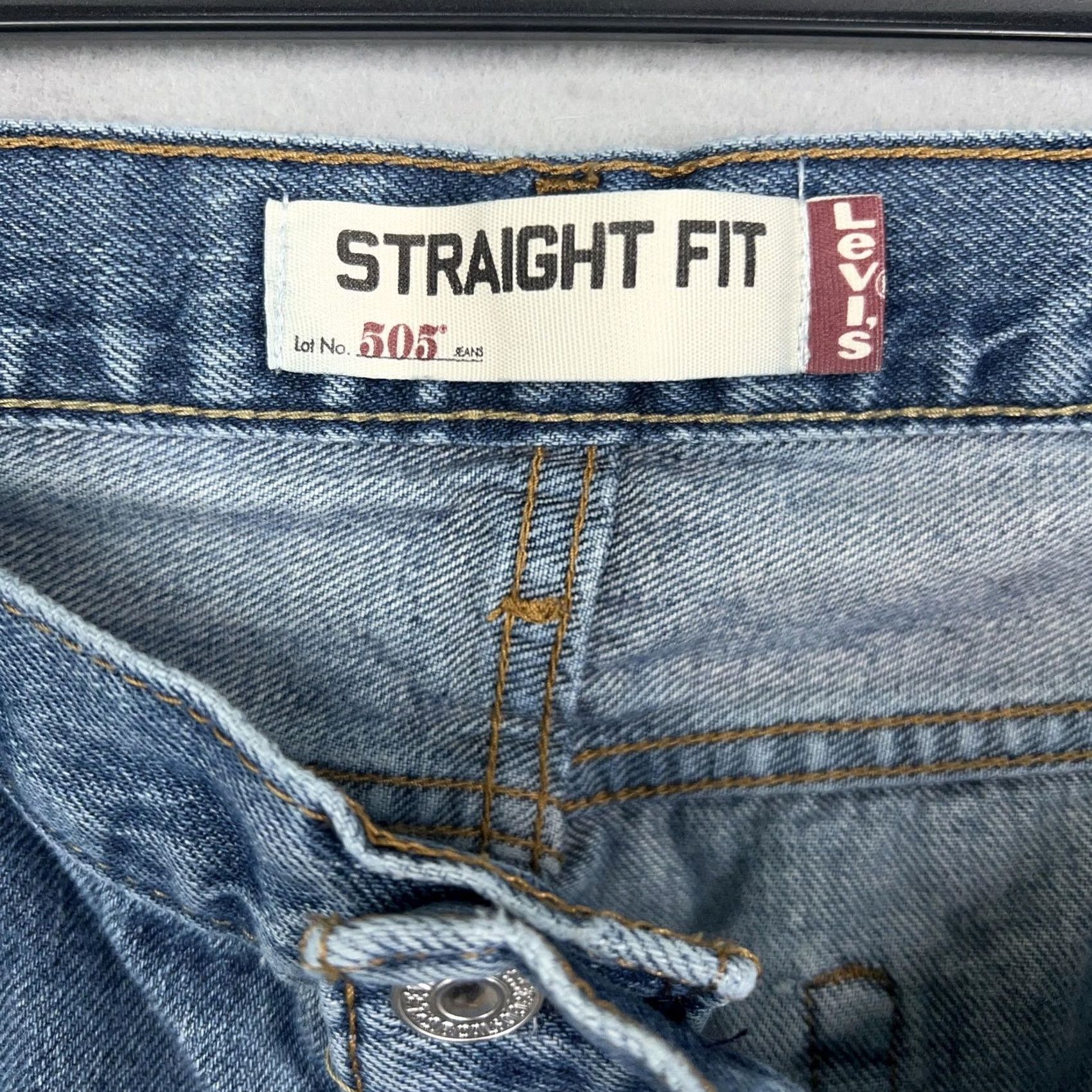 Levi's Levi's Jeans Mens 38x34 Blue Straight Fit Denim 505 Classic 5-Pocket Zip Fly Regular Waist 34 Inseam Mens Jeans Size US 38 / EU 54 - 4 Thumbnail
