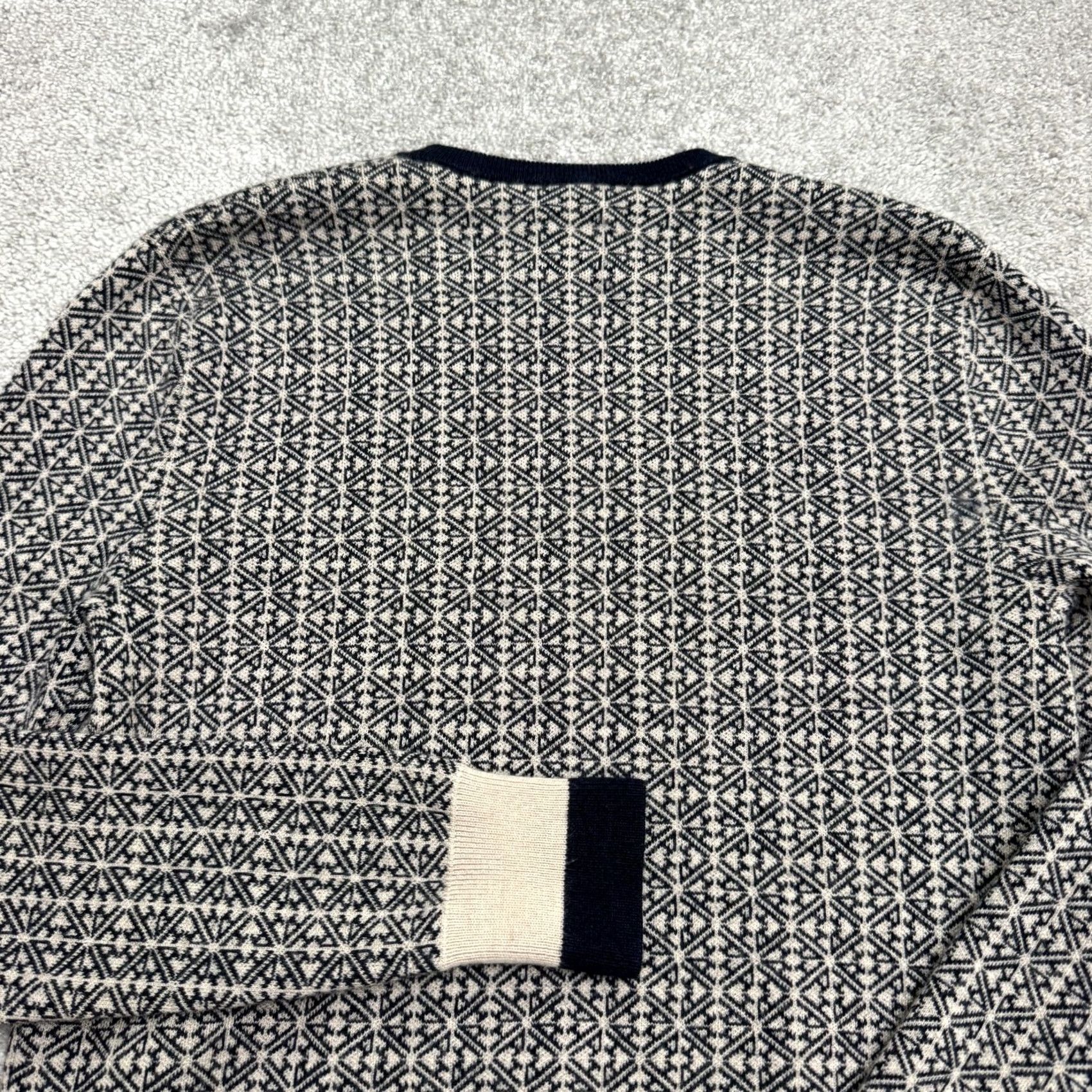 Hardy Amies Hardy Amies Sweater Men Small Navy Merino Wool Geometric Crew Neck Pullover Knit Size US S / EU 44-46 / 1 - 5 Thumbnail