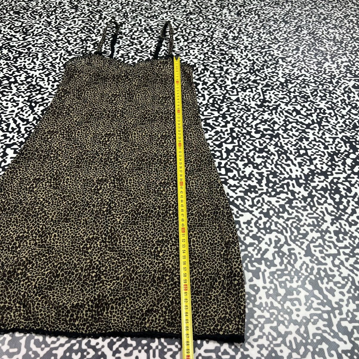 Japanese Brand Vintage Y2K Leopard Sexy Mesh Retro Style Nightie Mini Dress Size S / US 4 / IT 40 - 13 Thumbnail