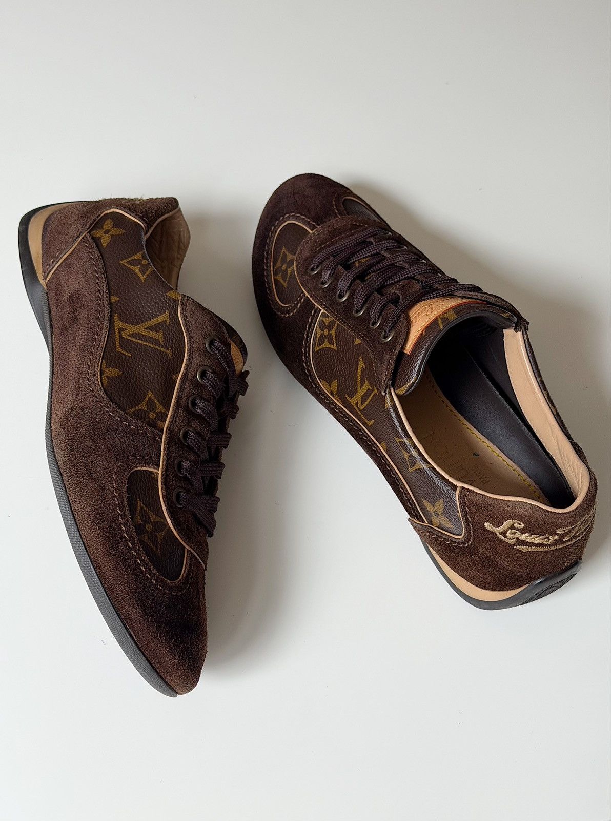 Louis Vuitton LOUIS VUITTON 2008 Monogram Low Profile Sneakers LV trainers Size US 6 / IT 36 - 9 Thumbnail