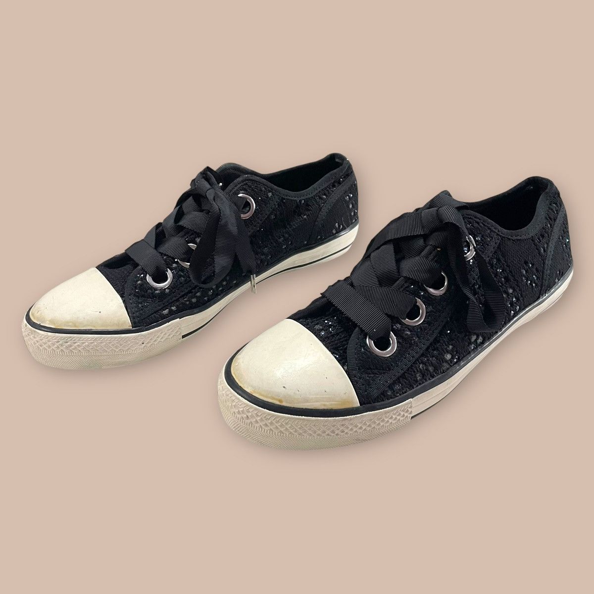 ASH Limited Vicky Woven Black Sequin Sneakers
