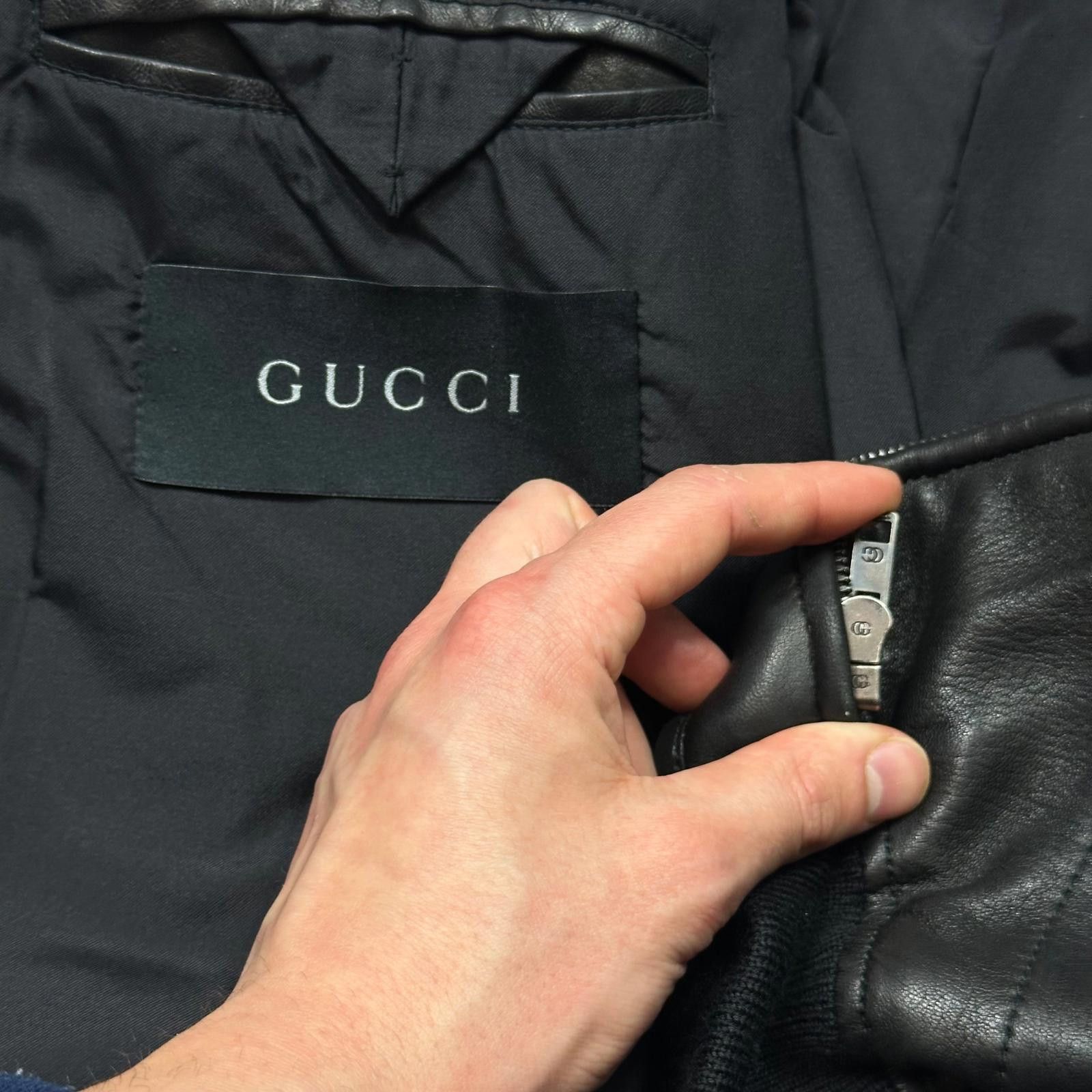Gucci Gucci by Tom Ford FW03 Leather Silk Pleat Flight Jacket M/L Size US M / EU 48-50 / 2 - 11 Thumbnail