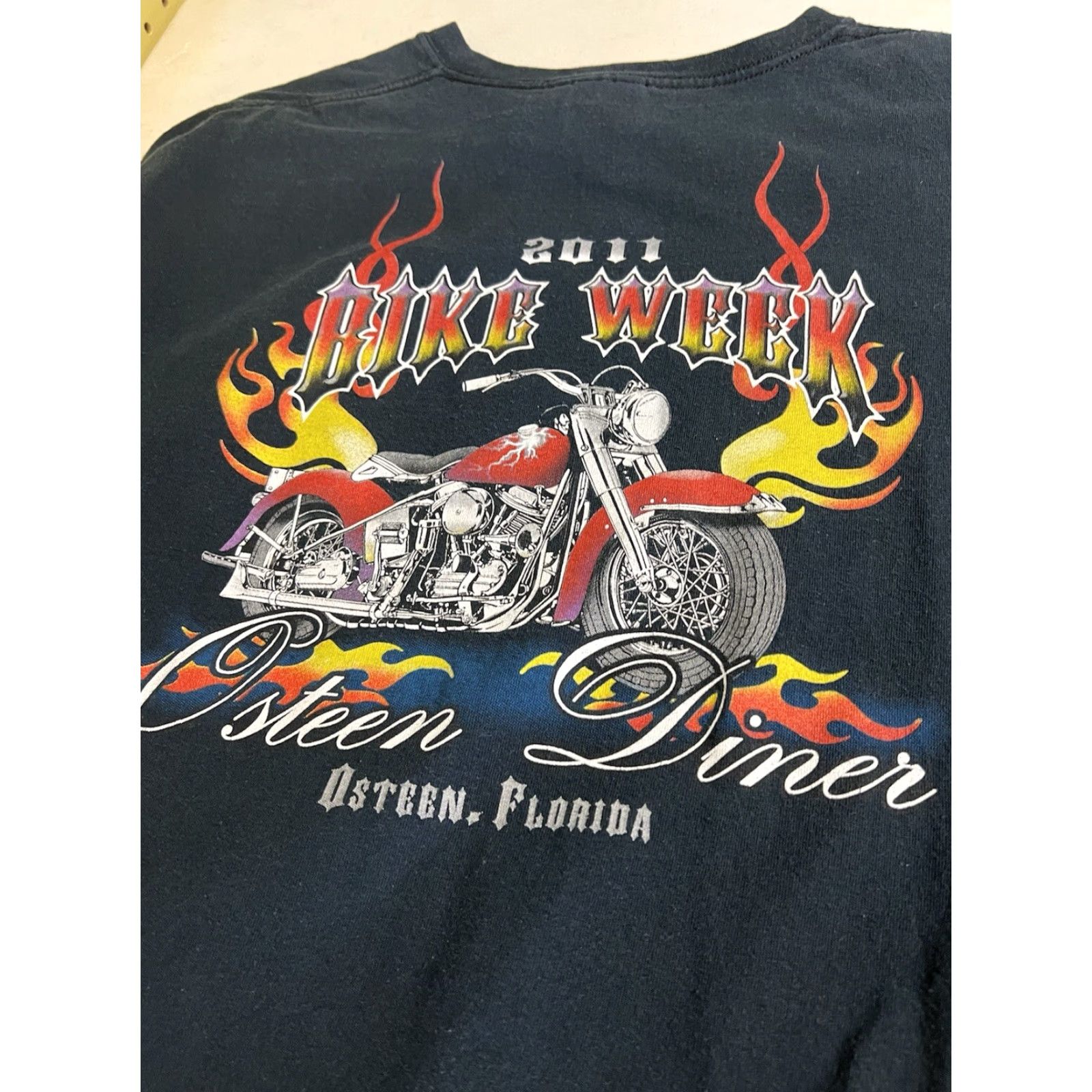 Jerzees VINTAGE Jerzees High Cotton T-Shirt Men 2XL Black Short Sleeve Crew Neck Biker Florida Motorcycle Rally Screen Print Graphic Size US XXL / EU 58 / 5 - 7 Thumbnail