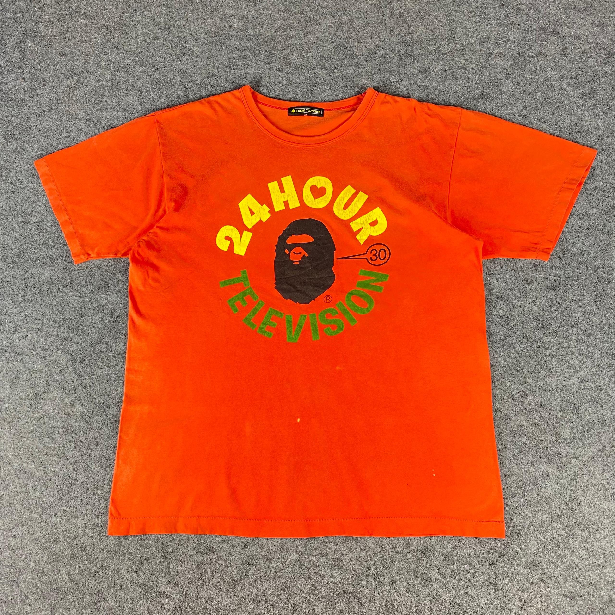 Bape Vintage 24 Television Hour Bape Tshirt Size US XL / EU 56 / 4 - 1 Thumbnail