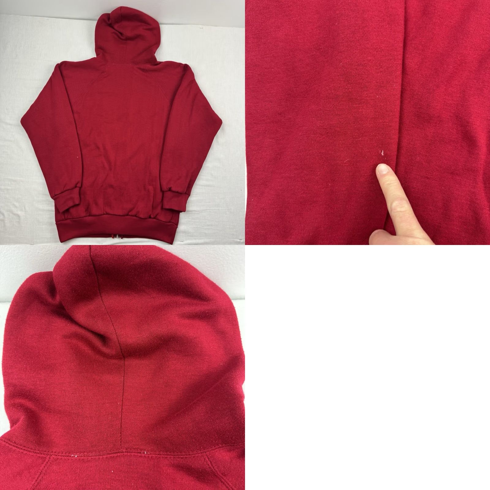 McGregor VINTAGE McGregor Hoodie Adult Large Full Zip Thermal Red 80s Grunge 90s Mens Size US L / EU 52-54 / 3 - 9 Thumbnail