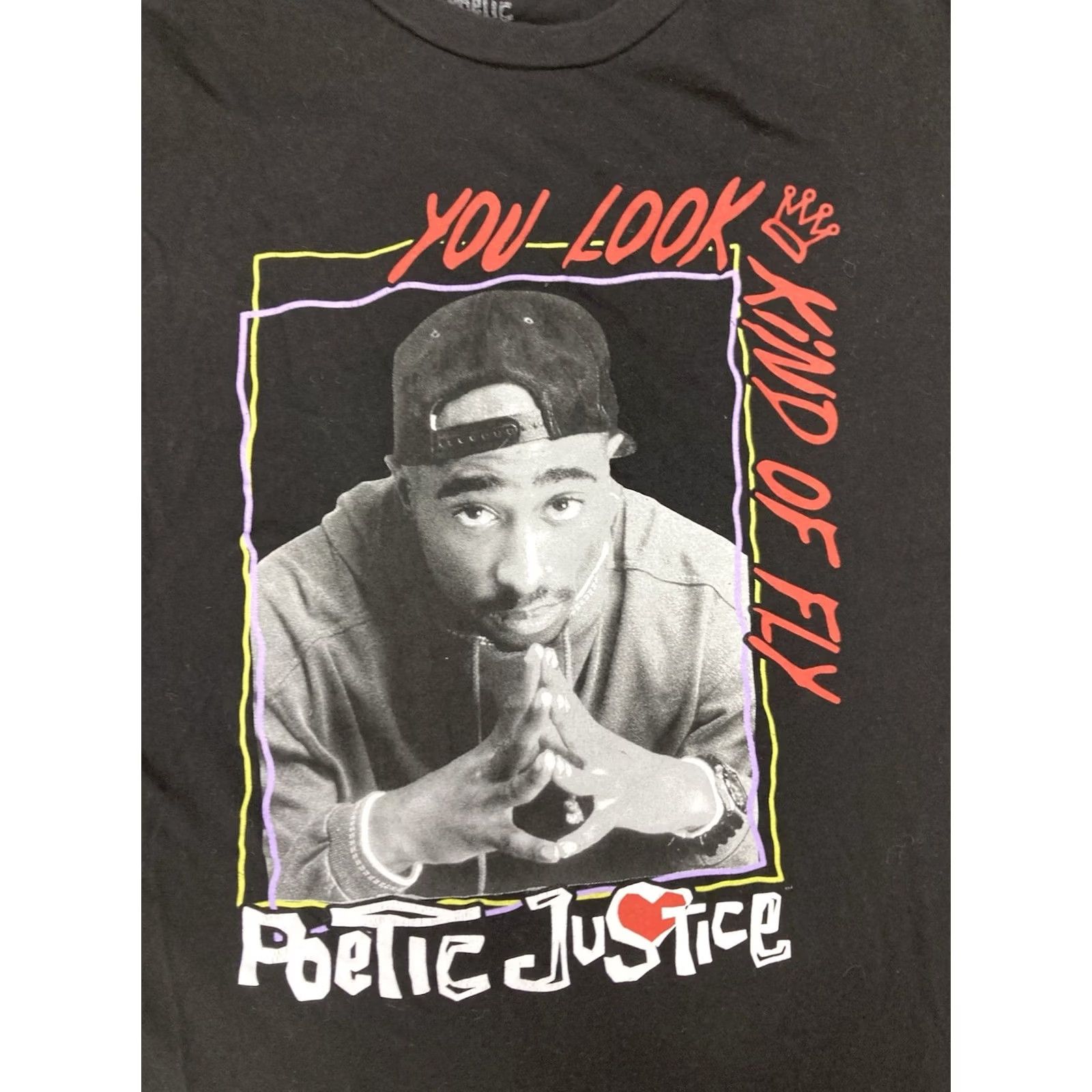 Vintage VINTAGE 2pac Tupac Shakur Poetic Justice Movie T-shirt Men Large Black Cotton Logo Graphic Print Crew Neck Short Sleeve All Seasons Regular Size US L / EU 52-54 / 3 - 2 Thumbnail