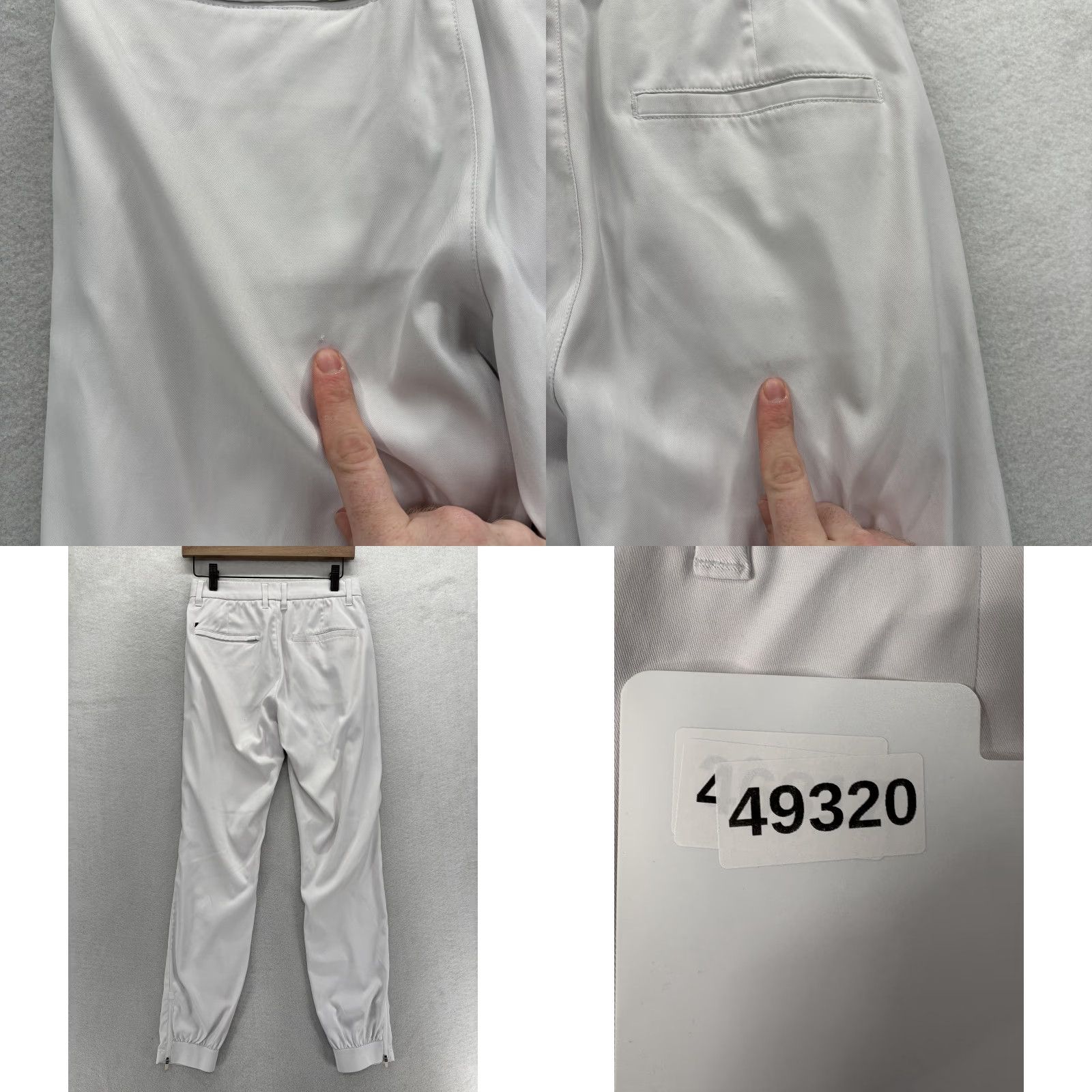 Vintage Primo Golf Pants Mens 28 Regular White Stretch Tapered Ankle Zip Jogger Golf Pants Slim Front Flat Front Pockets Zipper Accents Casual Mens Size US 28 / EU 44 - 10 Thumbnail