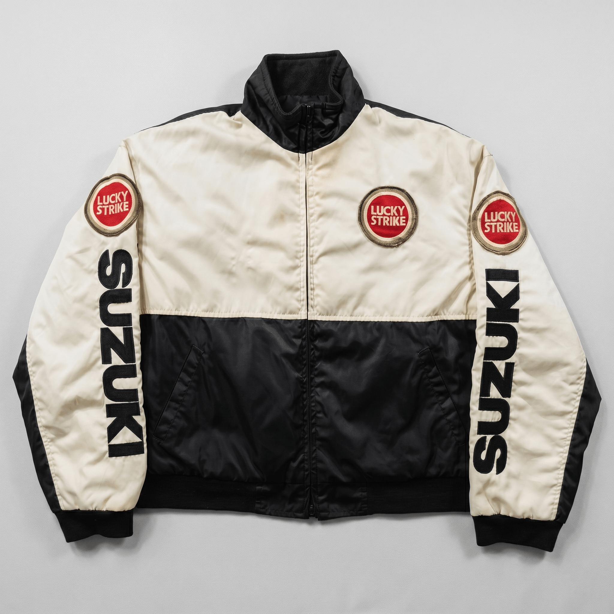 Vintage RARE SUZUKI LUCKY STRIKE TEAM BOMBER LIGHT JACKET | Grailed