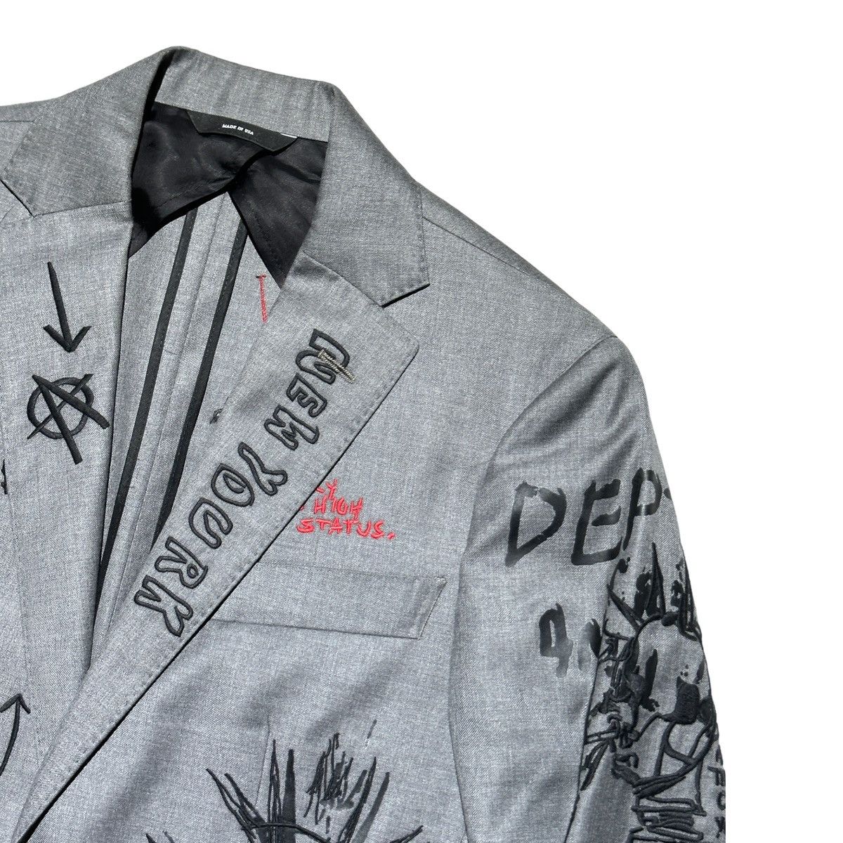 R13 $1,600 SS18 Scribble Doodle Punk blazer Size US M / EU 48-50 / 2 - 2 Thumbnail