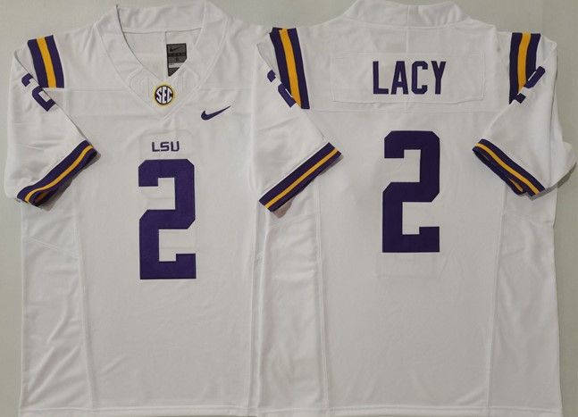 Other Men's LSU Tigers #2 Kyren Lacy White Jersey Size US S / EU 44-46 / 1 - 1 Thumbnail