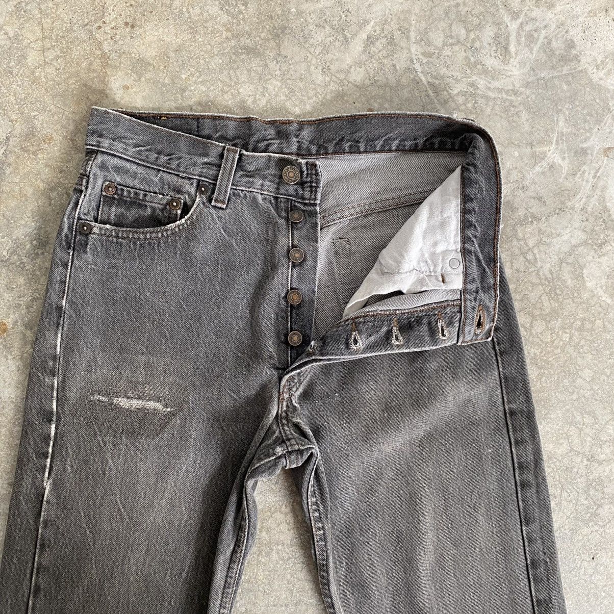 Levi's Size 29x31 Vintage 1990 Levis 501 Faded Black Denim Jeans Size US 29 - 8 Thumbnail
