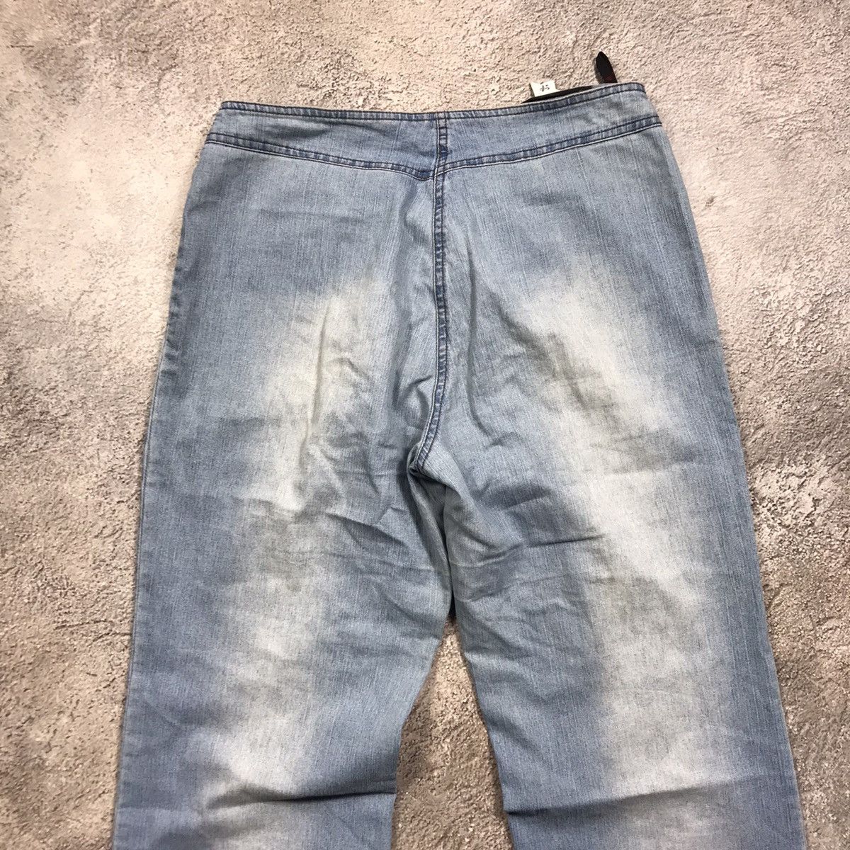 Vintage Y2K Baggy Distressed Wide Leg Denim Jeans Faded Blue Punk 29 Size 29" - 4 Thumbnail