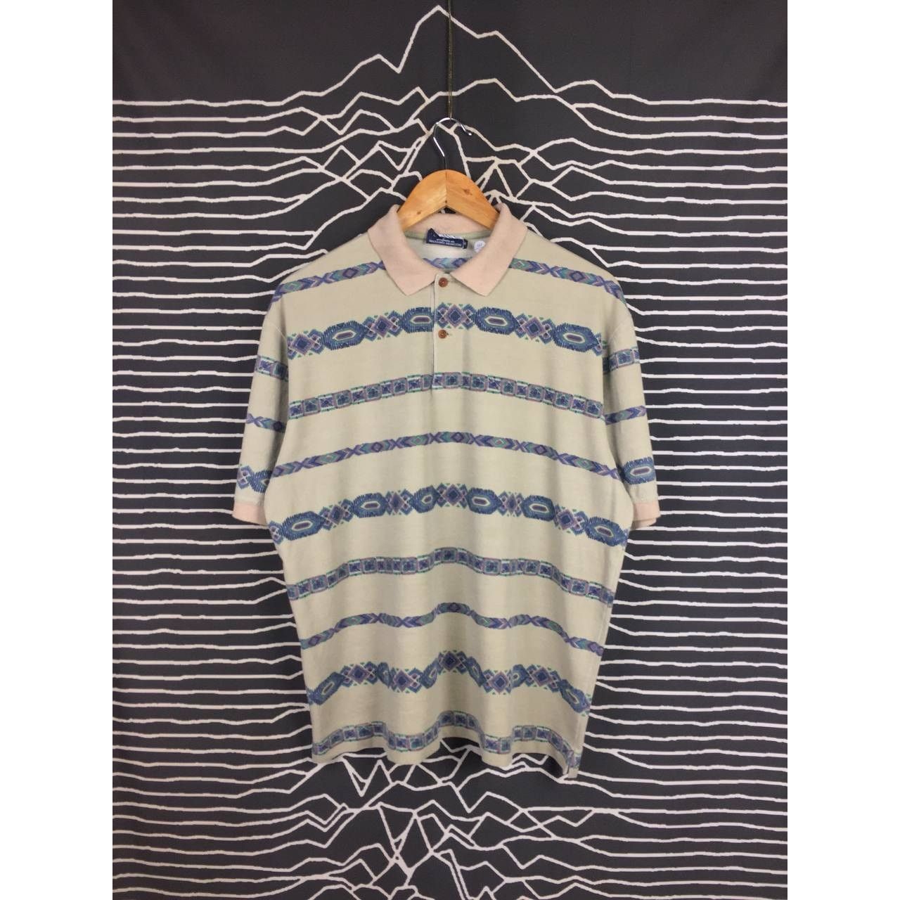 Designer × Vintage Alpha Massimo Rebecchi Made In Italy Aztec Pattern Polo Tee Size US XL / EU 56 / 4 - 2 Thumbnail
