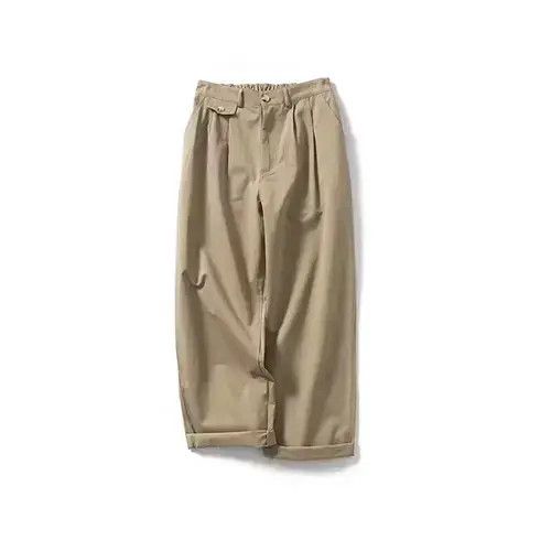 Japanese Brand 20AW Indigo Union Japan Khaki Minimal Straight Leg Pants Size US 32 / EU 48 - 1 Thumbnail
