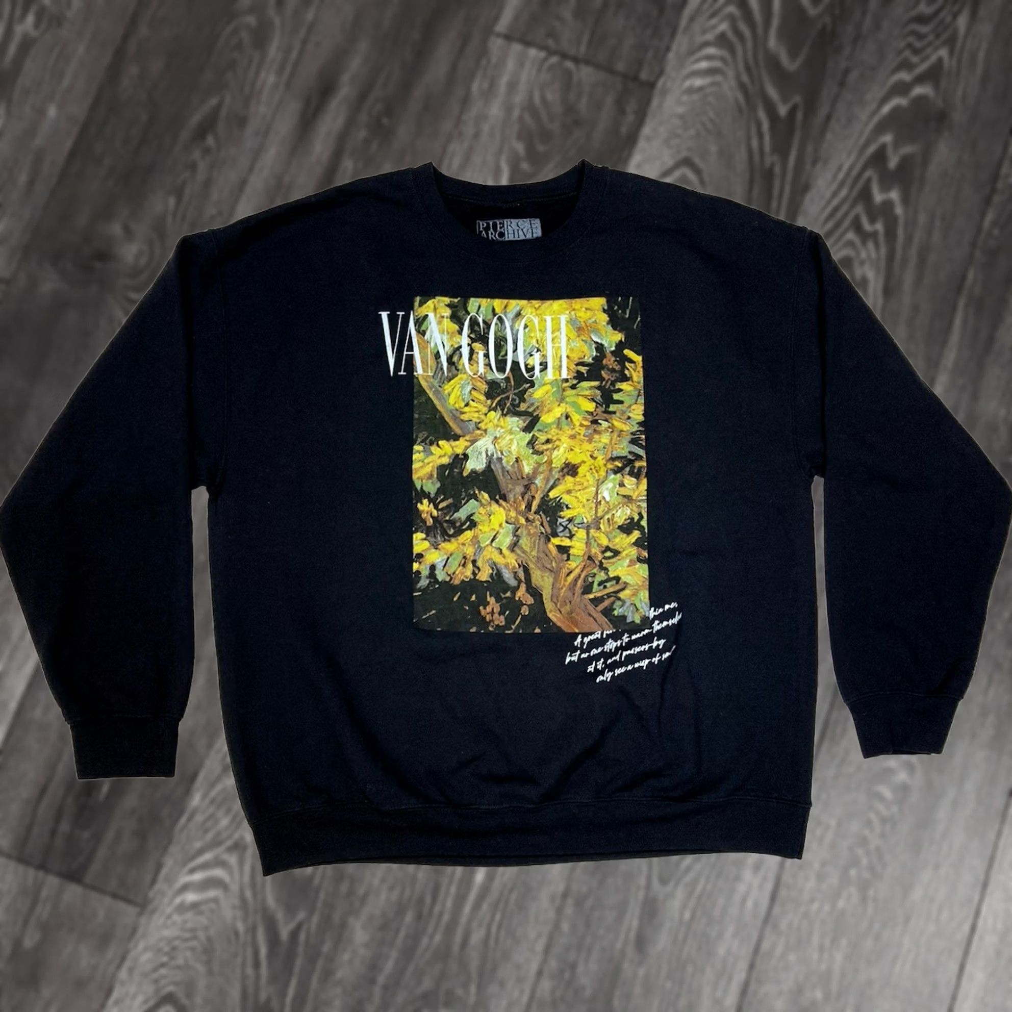 Vintage Pierce Archive Van Hogh Art Sweatshirt Women XL Black Crewneck Size XL / US 12-14 / IT 48-50 - 1 Thumbnail