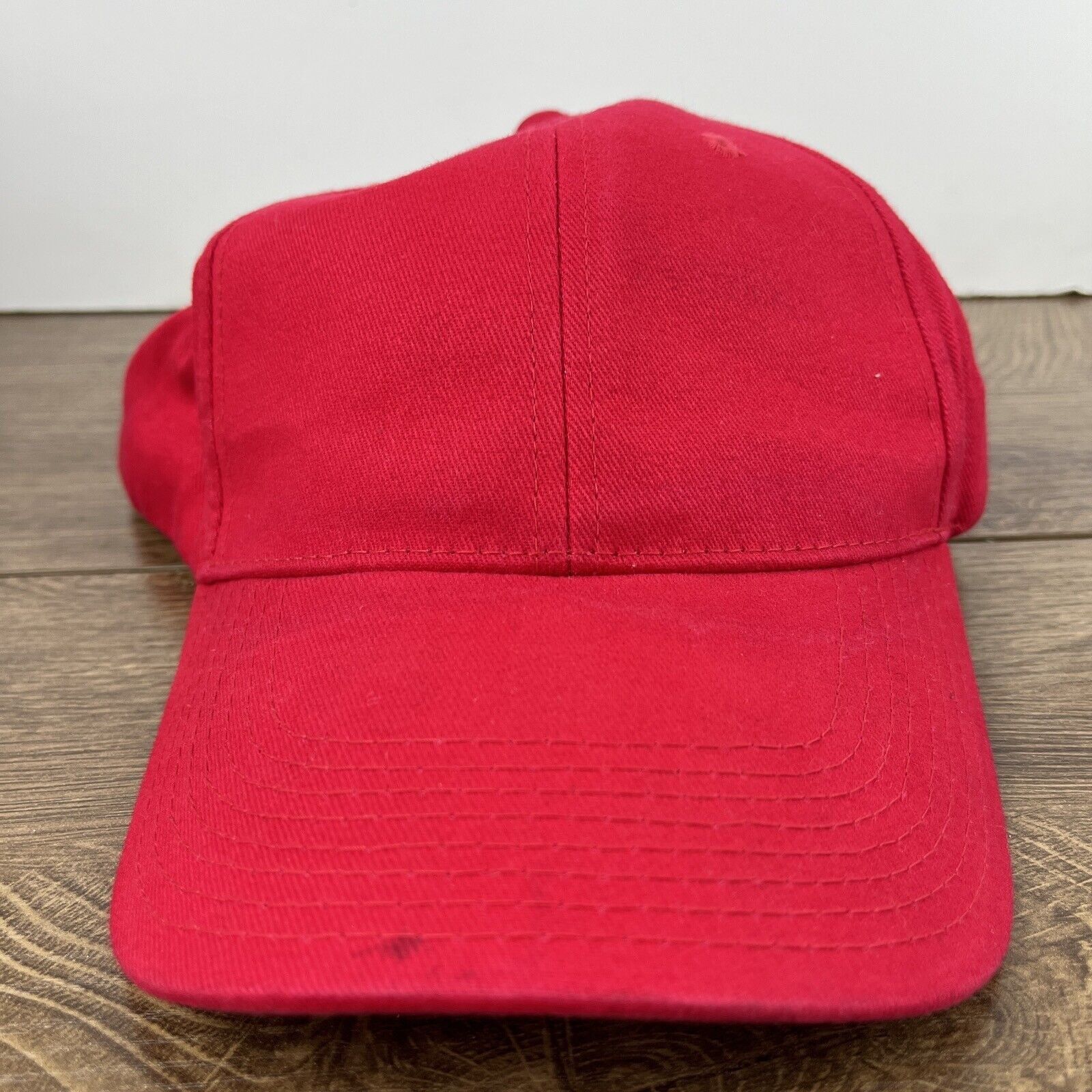 Other Plain Red Hat Baseball Cap Red Hat Adjustable Adult Size Hat Size ONE SIZE - 4 Thumbnail