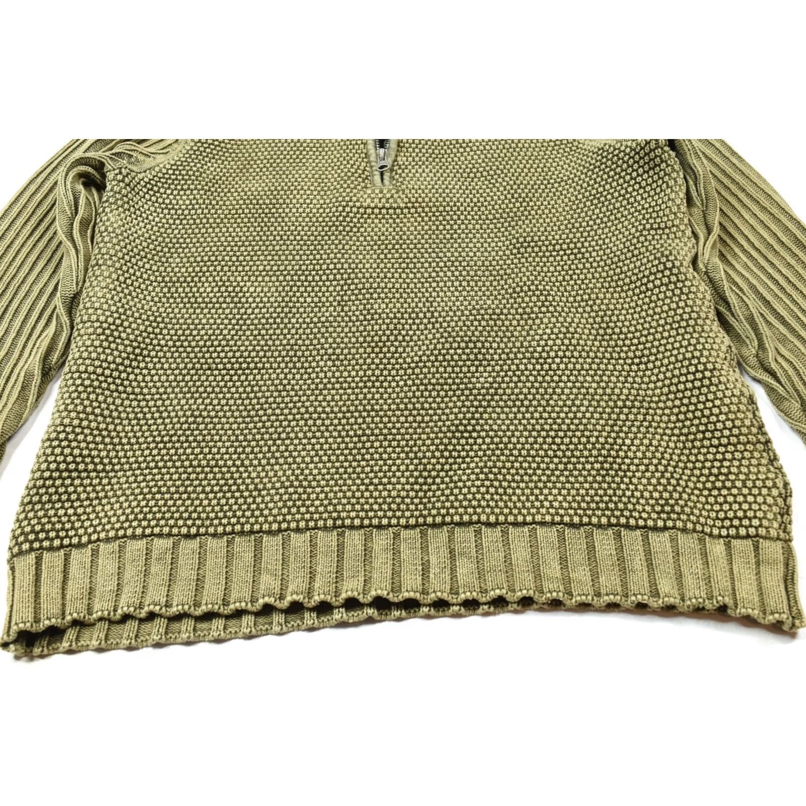 Carbon2Cobalt Carbon2Cobalt 1/4 Zip Heavy Knit Pullover Sweater Mens Small Green Long Sleeve Size US S / EU 44-46 / 1 - 4 Thumbnail