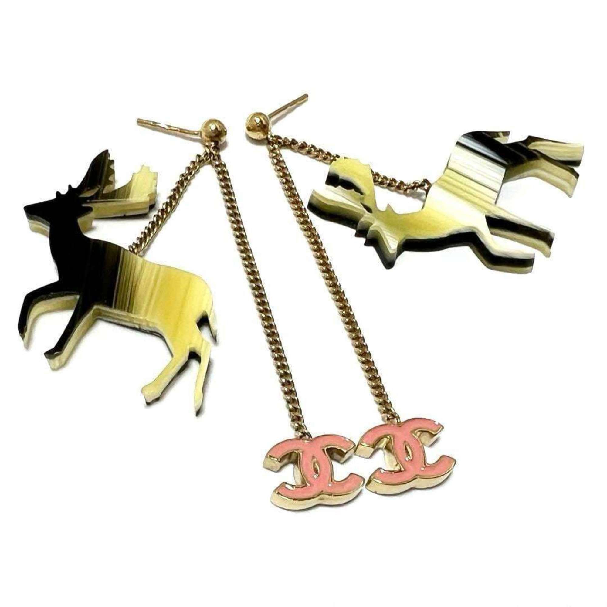 Chanel CHANEL Women's Chain Drop Earrings Reindeer Size ONE SIZE - 1 Thumbnail