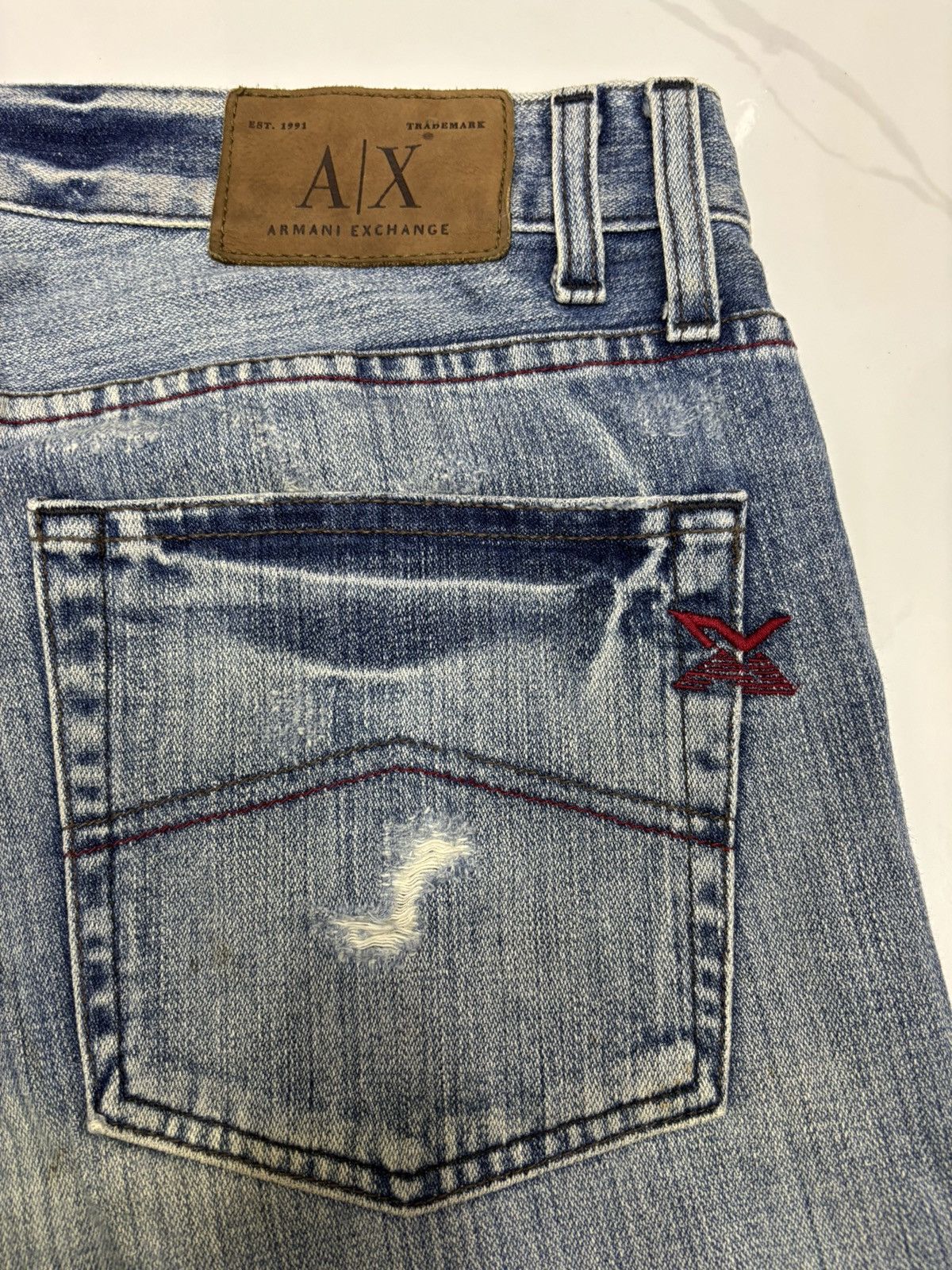 Kapital Baggy Flare Armani Exchange Distressed Denim Flare Jeans Size US 36 / EU 52 - 10 Thumbnail