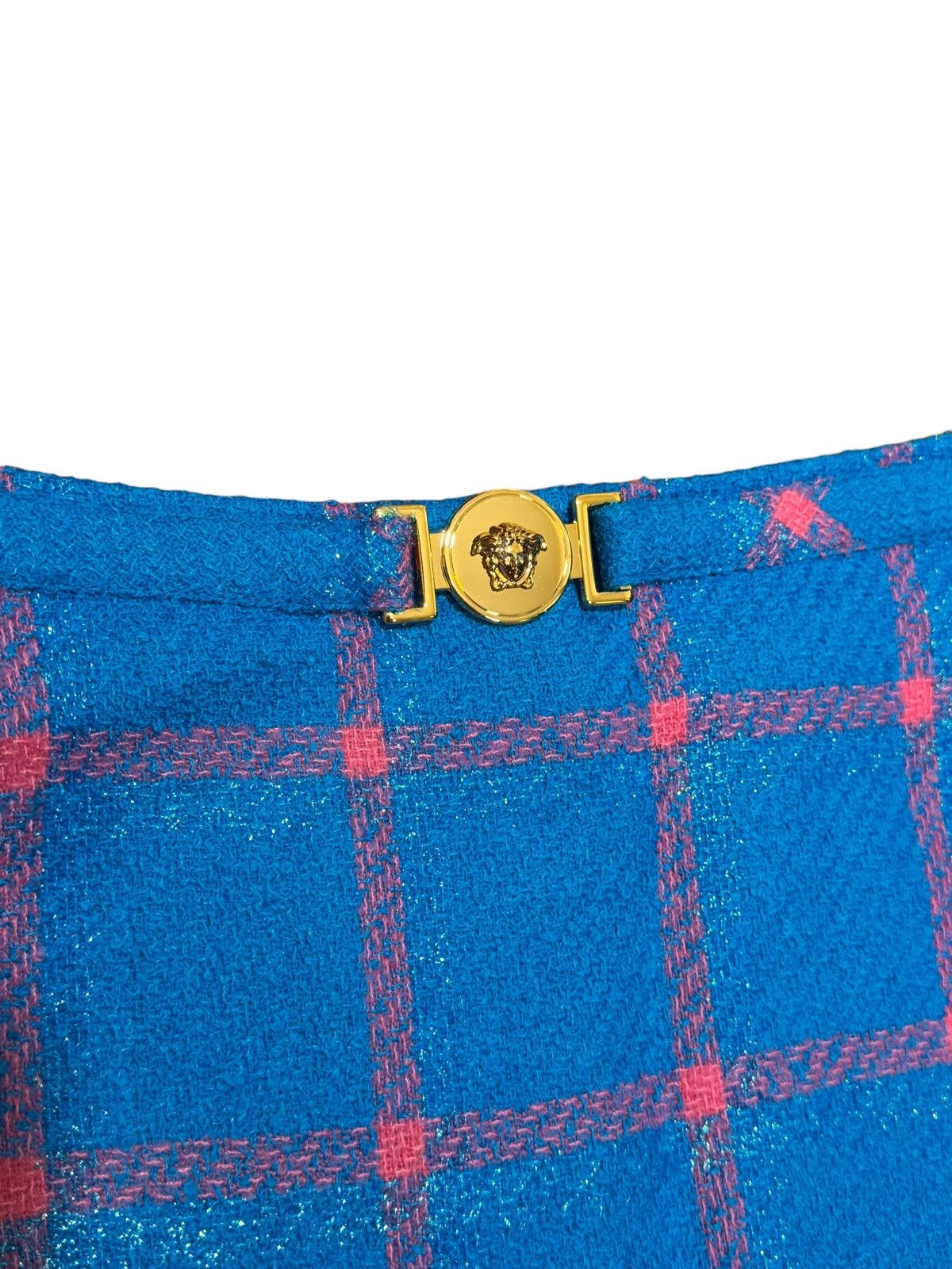 Versace Versace Virgin Wool Check Mini Skirt Medusa Button Size 27" / US 4 / IT 40 - 5 Thumbnail