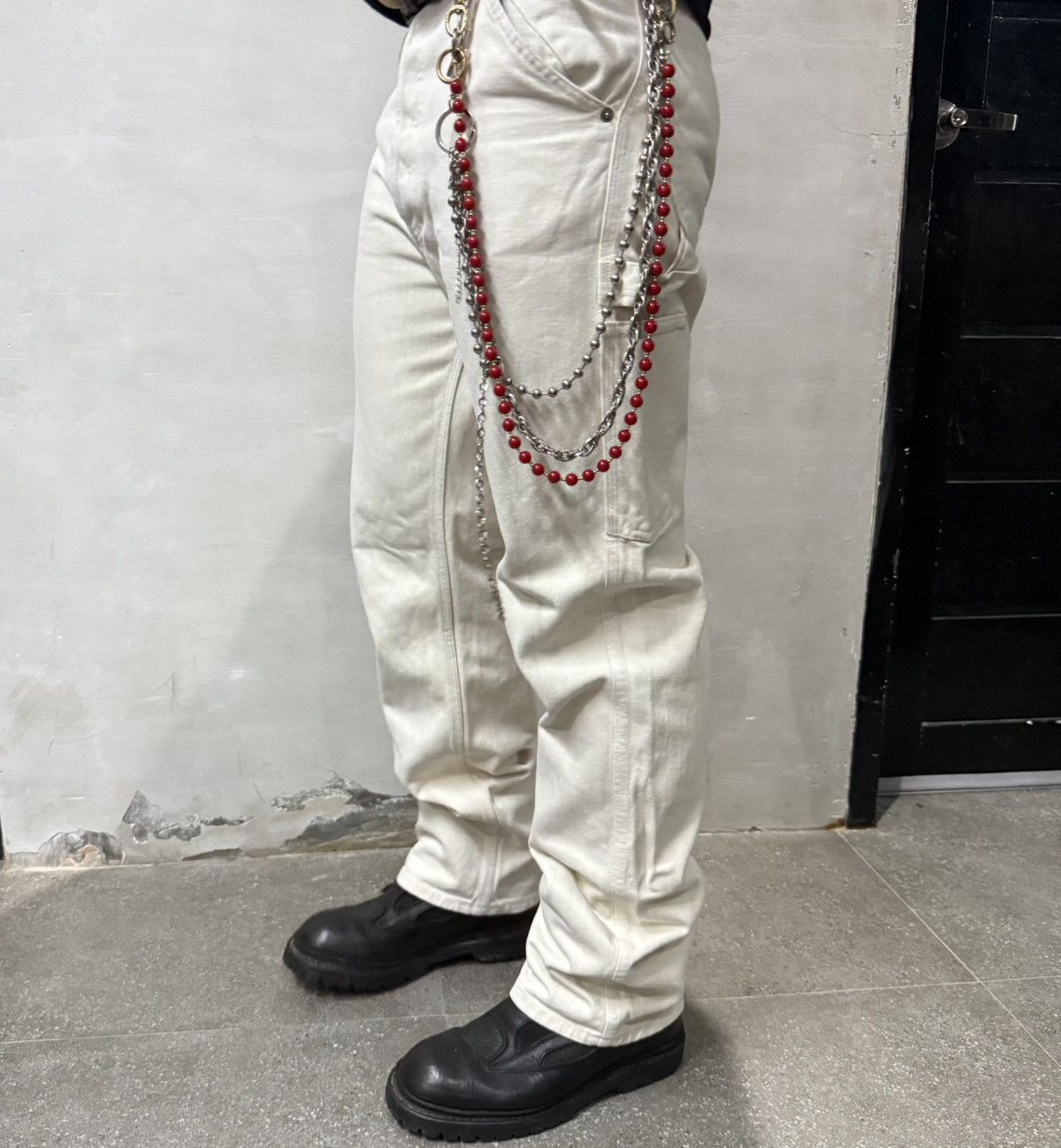Harley Davidson Harley-Davidson Made in Italy Utility Carpenter Pants Y2k Size US 31 - 17 Thumbnail